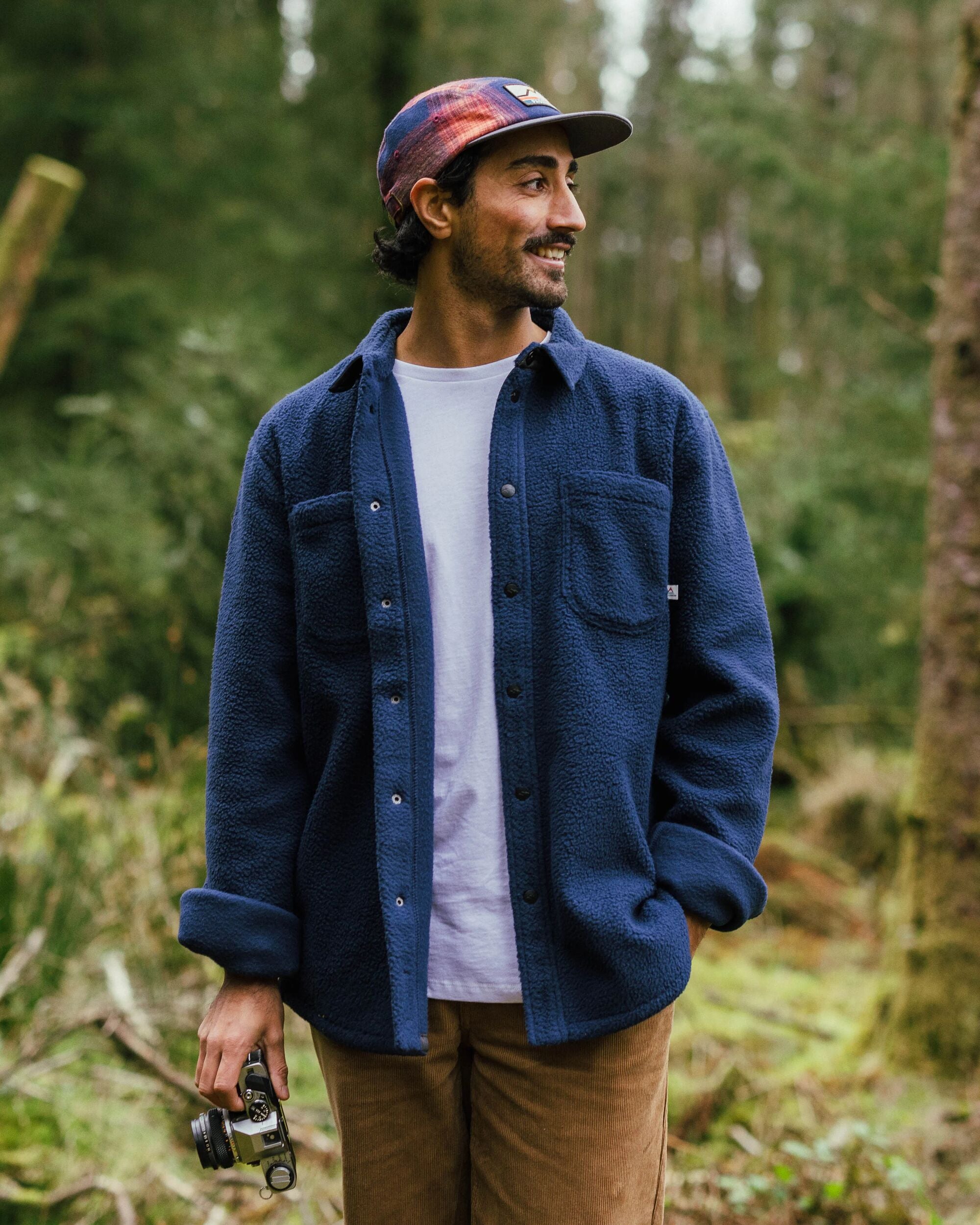 Backcountry Recycled Sherpa Fleece Shirt - Rich Navy - Lifestyle