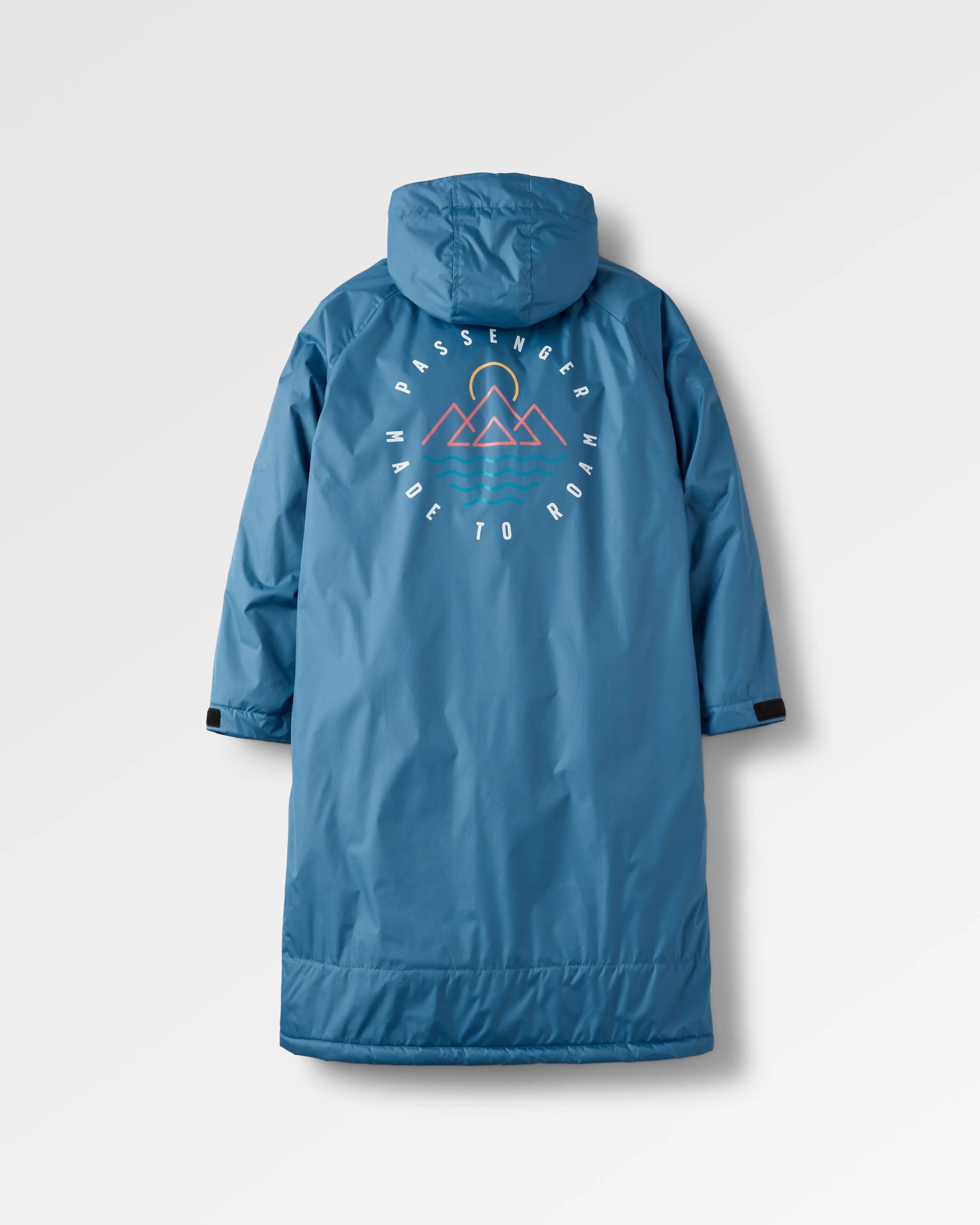 Escapism Recycled Sherpa Lined Changing Robe - Moonlight Blue - Flatlay
