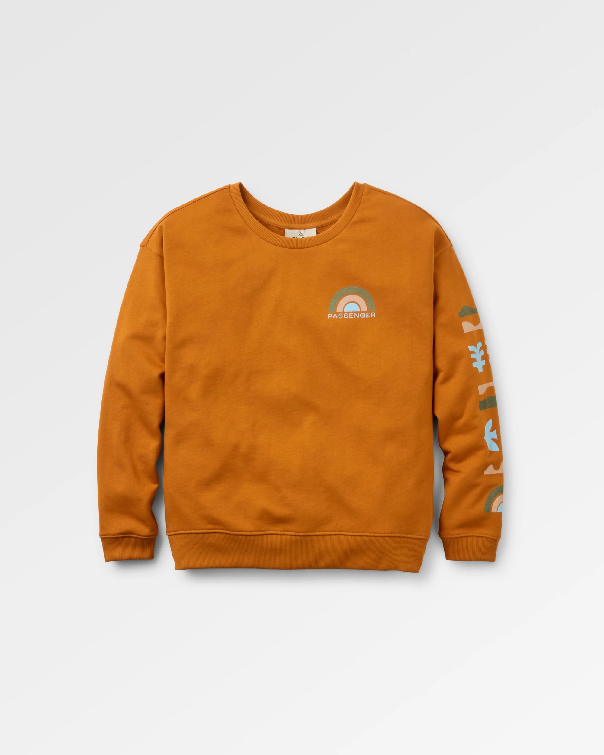 Papercut Recycled Sweatshirt - Retro Orange - Flatlay