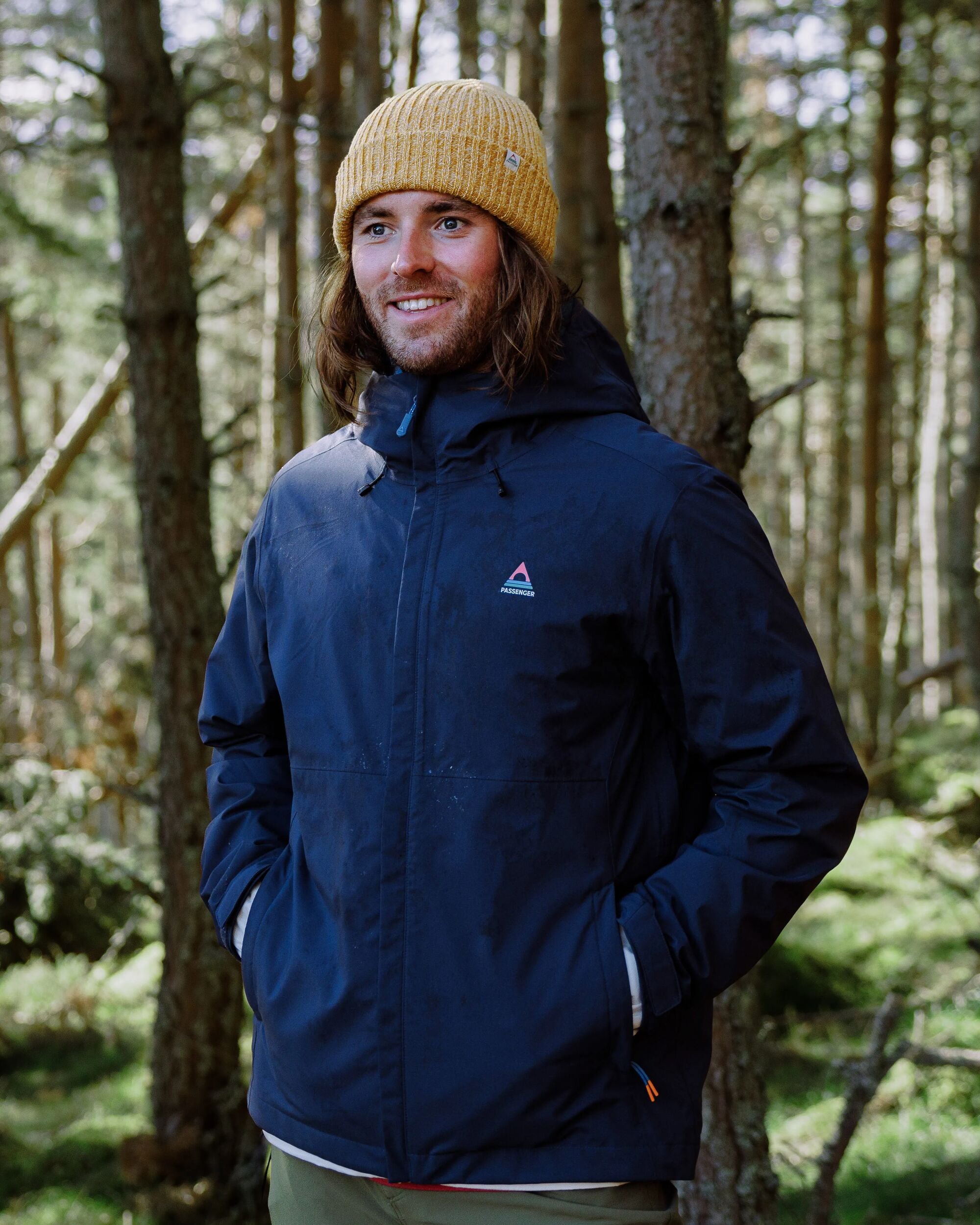 Downpour Recycled Waterproof Jacket - Rich Navy - Lifestyle
