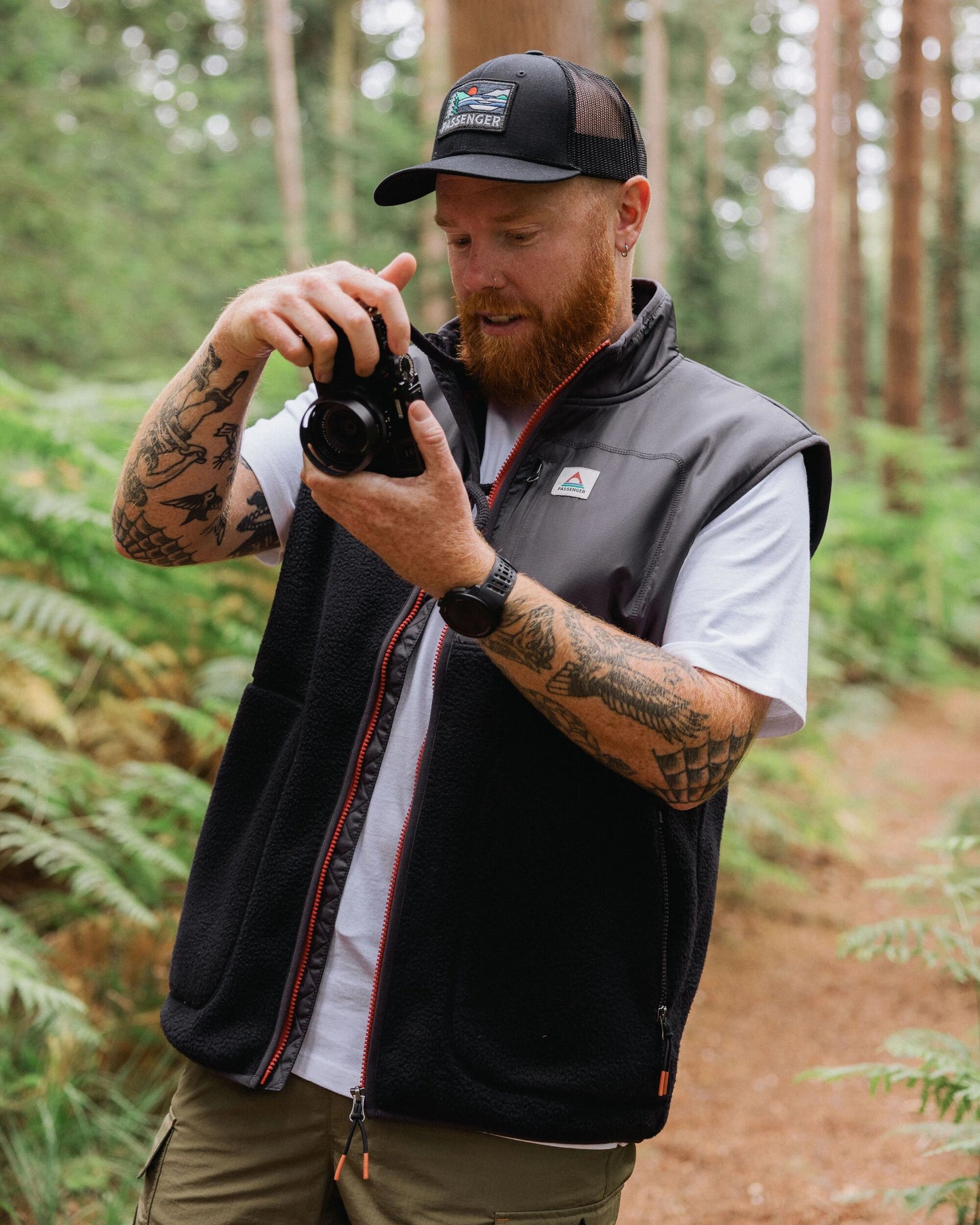 Offgrid Recycled Sherpa Fleece Vest - Black - Lifestyle