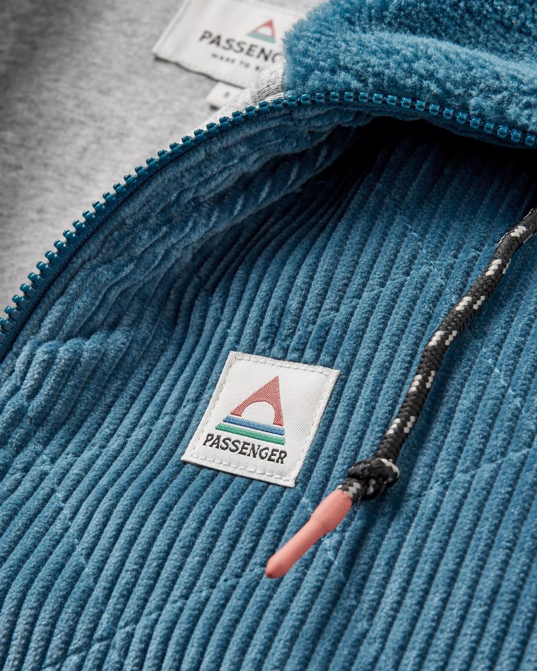 Awaken Recycled Deep-Pile Sherpa Fleece - Washed Blue - Flatlay