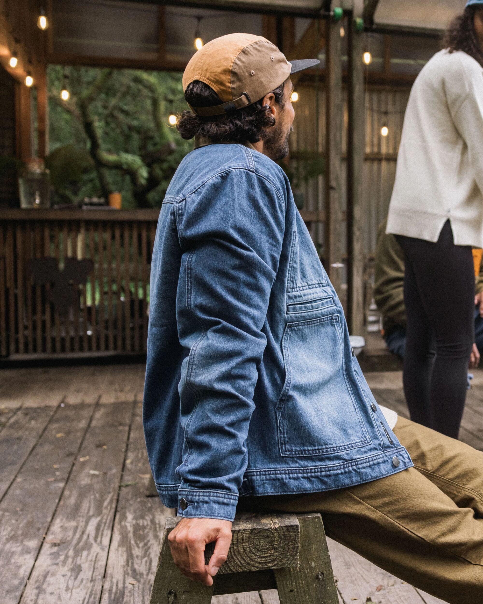 Vantage Lined Denim Jacket - Mid Wash Denim - Lifestyle