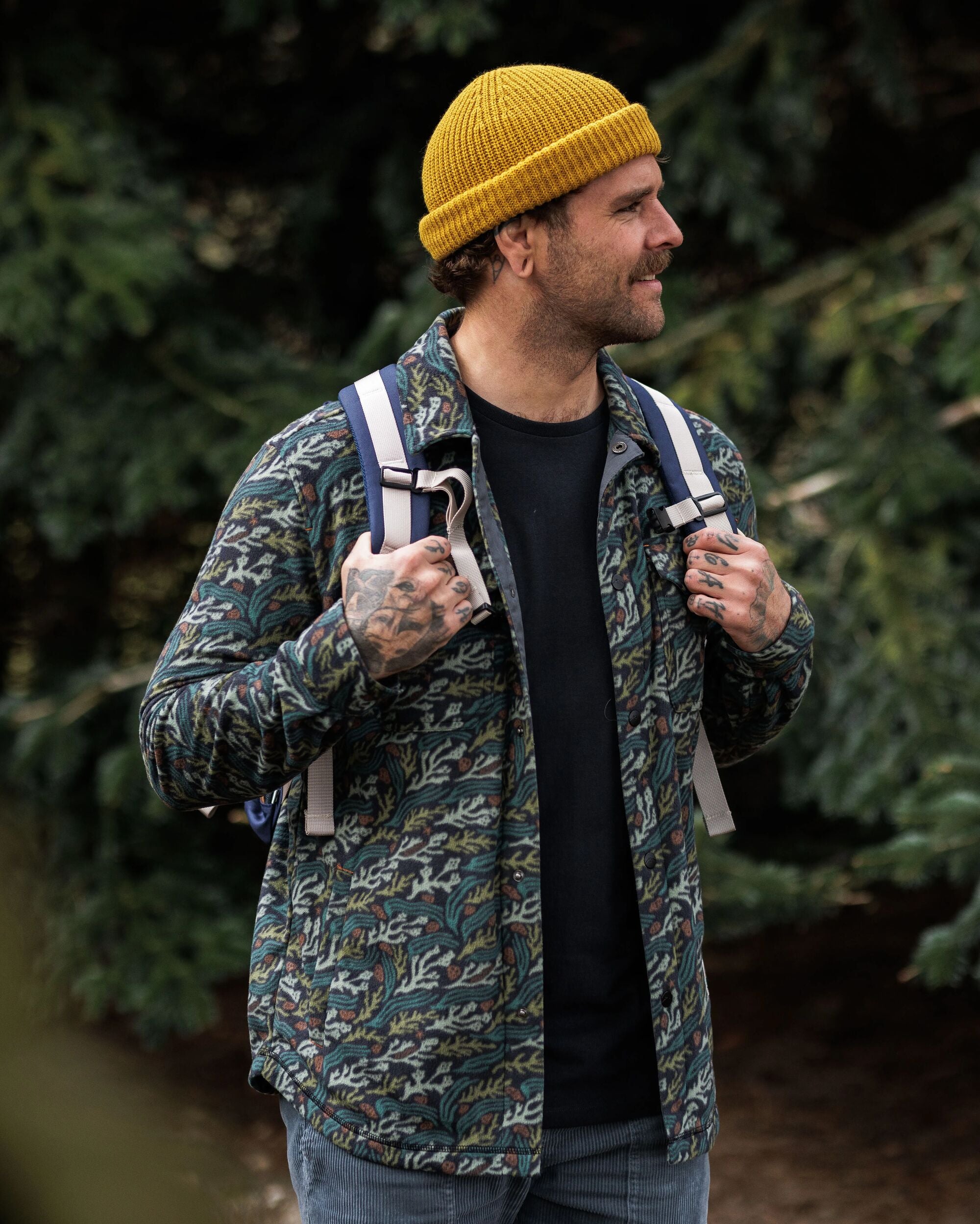 Maple Polar Recycled Fleece Shirt - Ocean Current Black - Lifestyle