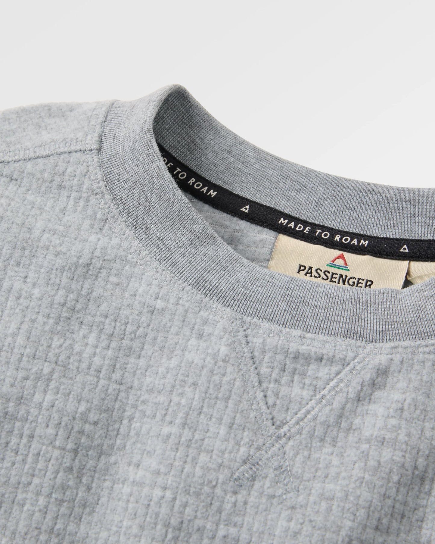 Forestscape Recycled Fleece Crew - Grey Marl - Flatlay