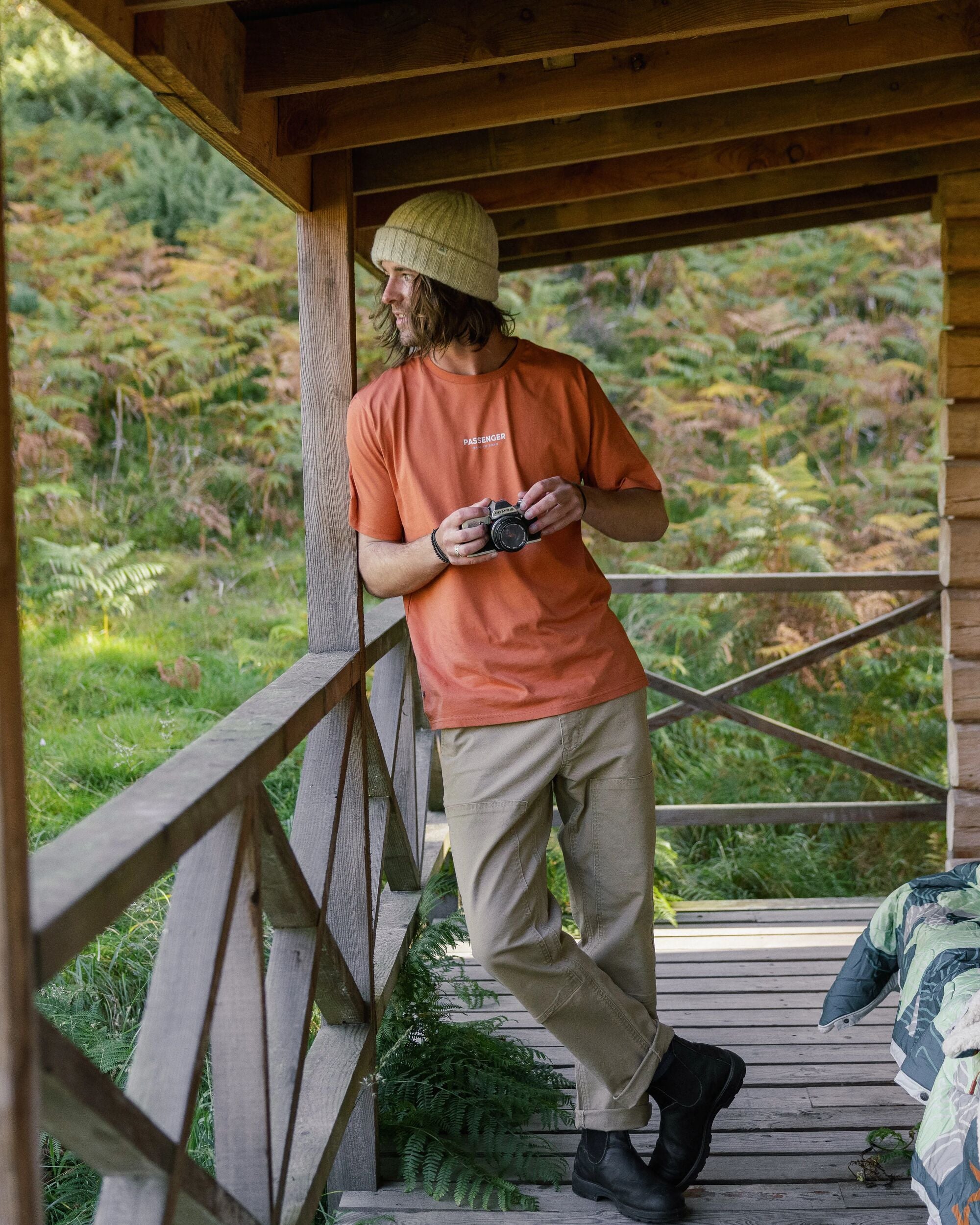 Phoenix Organic Cotton T-Shirt - Burnt Orange - Lifestyle