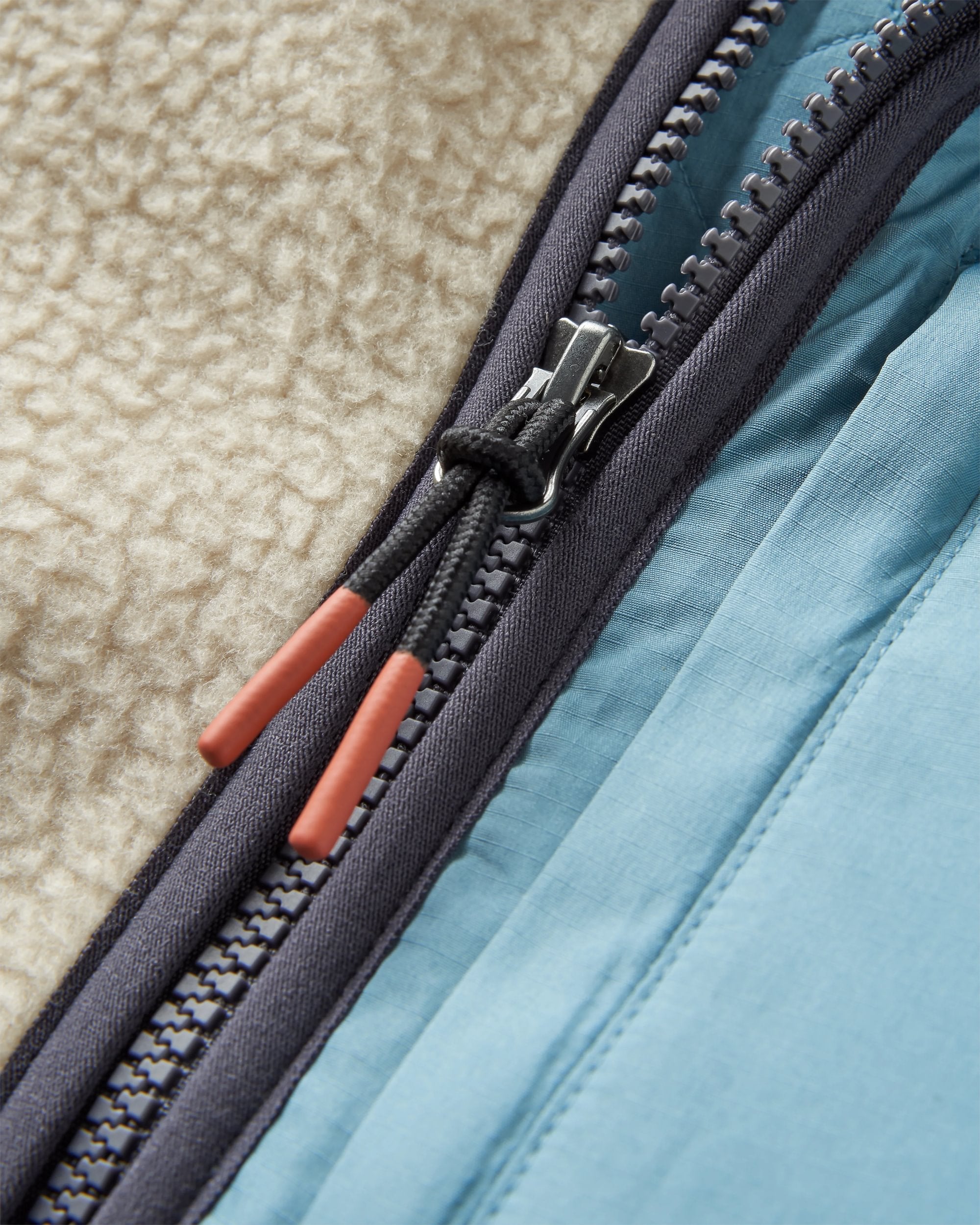 Offgrid 1/2 Zip Recycled Sherpa Fleece - Oatmeal/Charcoal - Flatlay