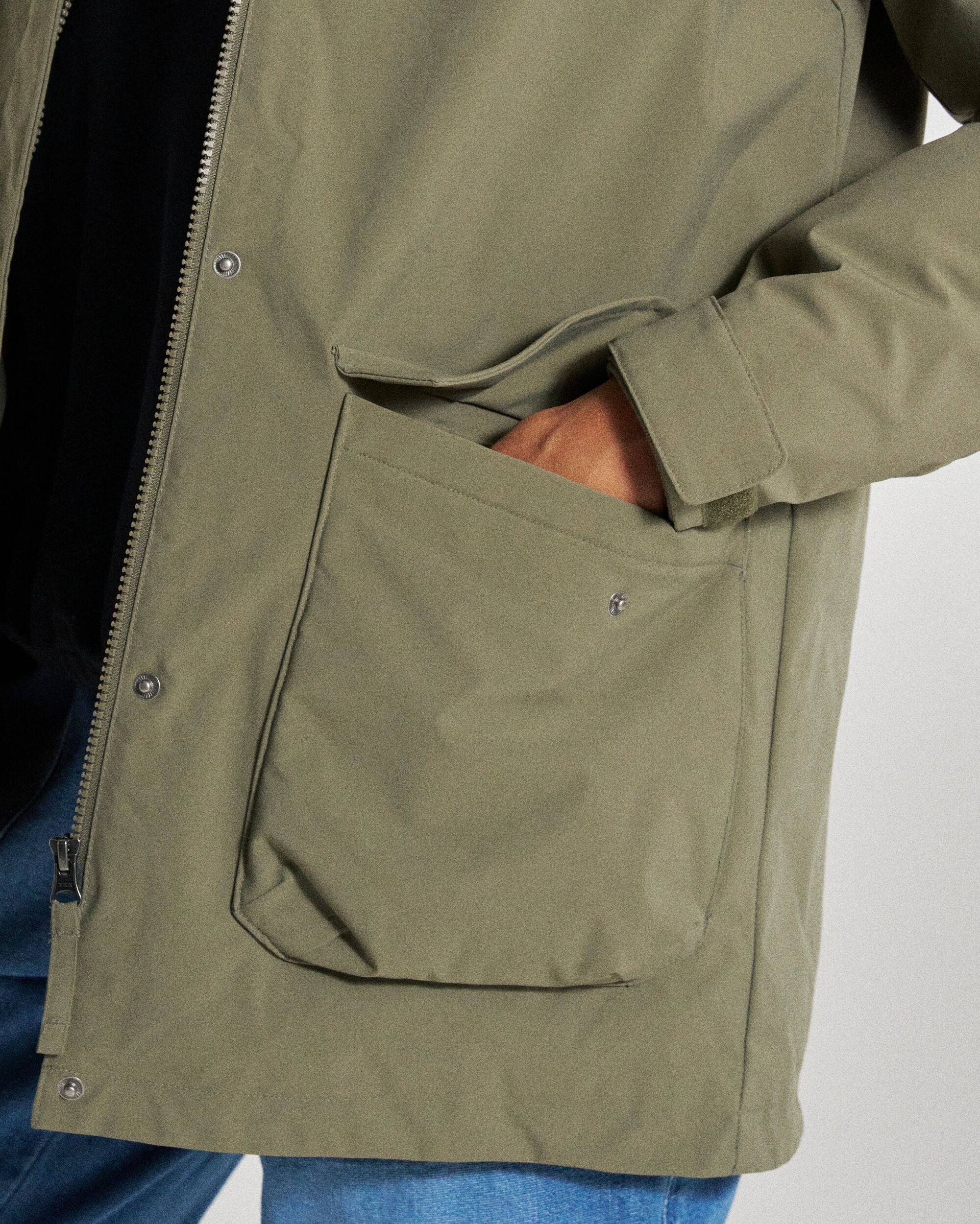 Alaska Recycled Insulated Parka - Dusty Olive - Studio Model