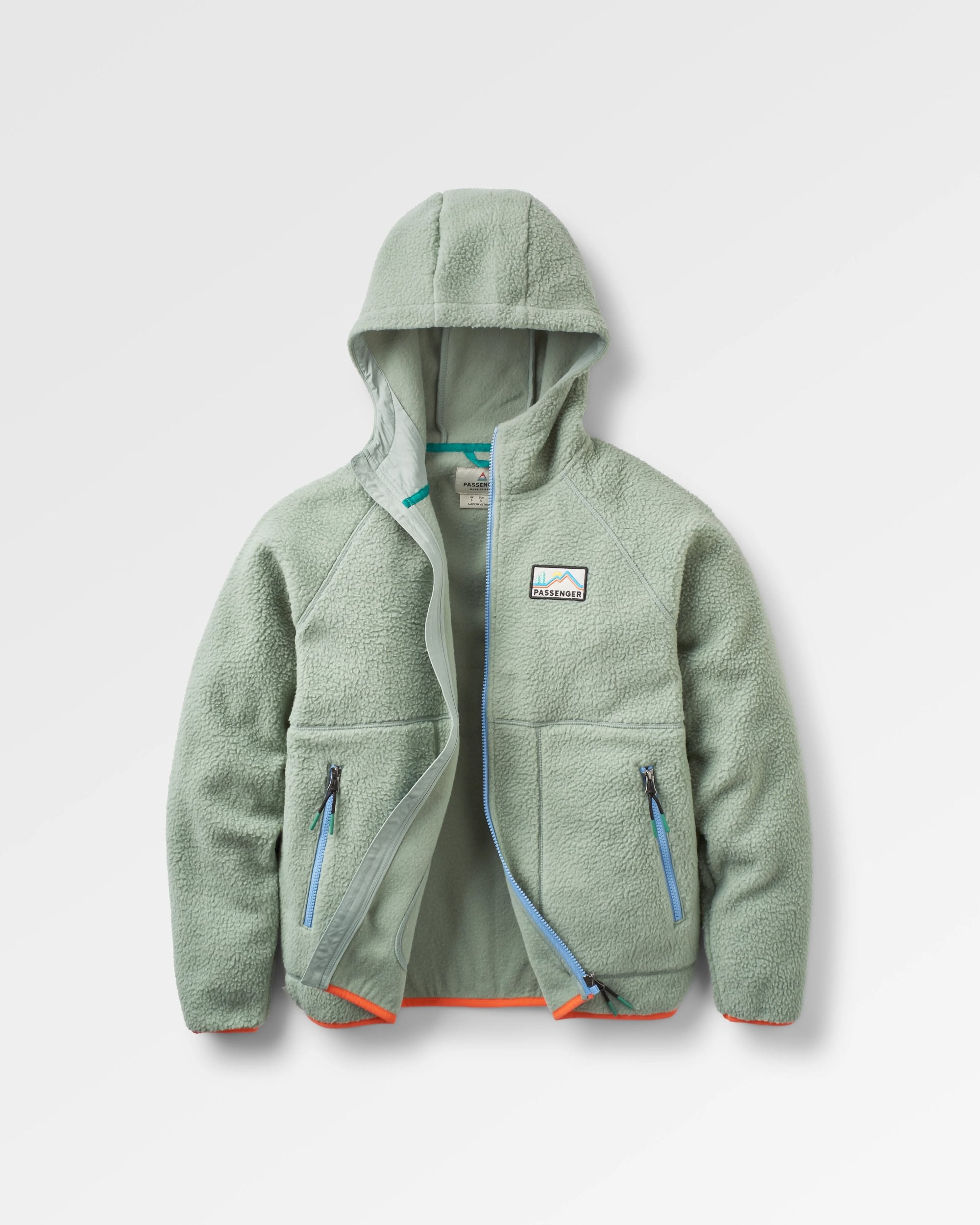 North Coast Full Zip Recycled Sherpa Fleece - Pistachio - Flatlay