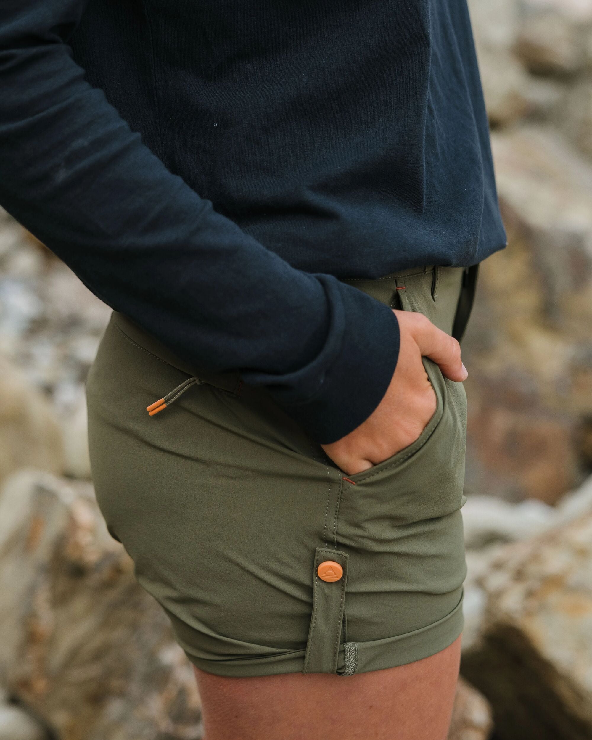 365 Trail Roll-Up Short - Khaki - Lifestyle