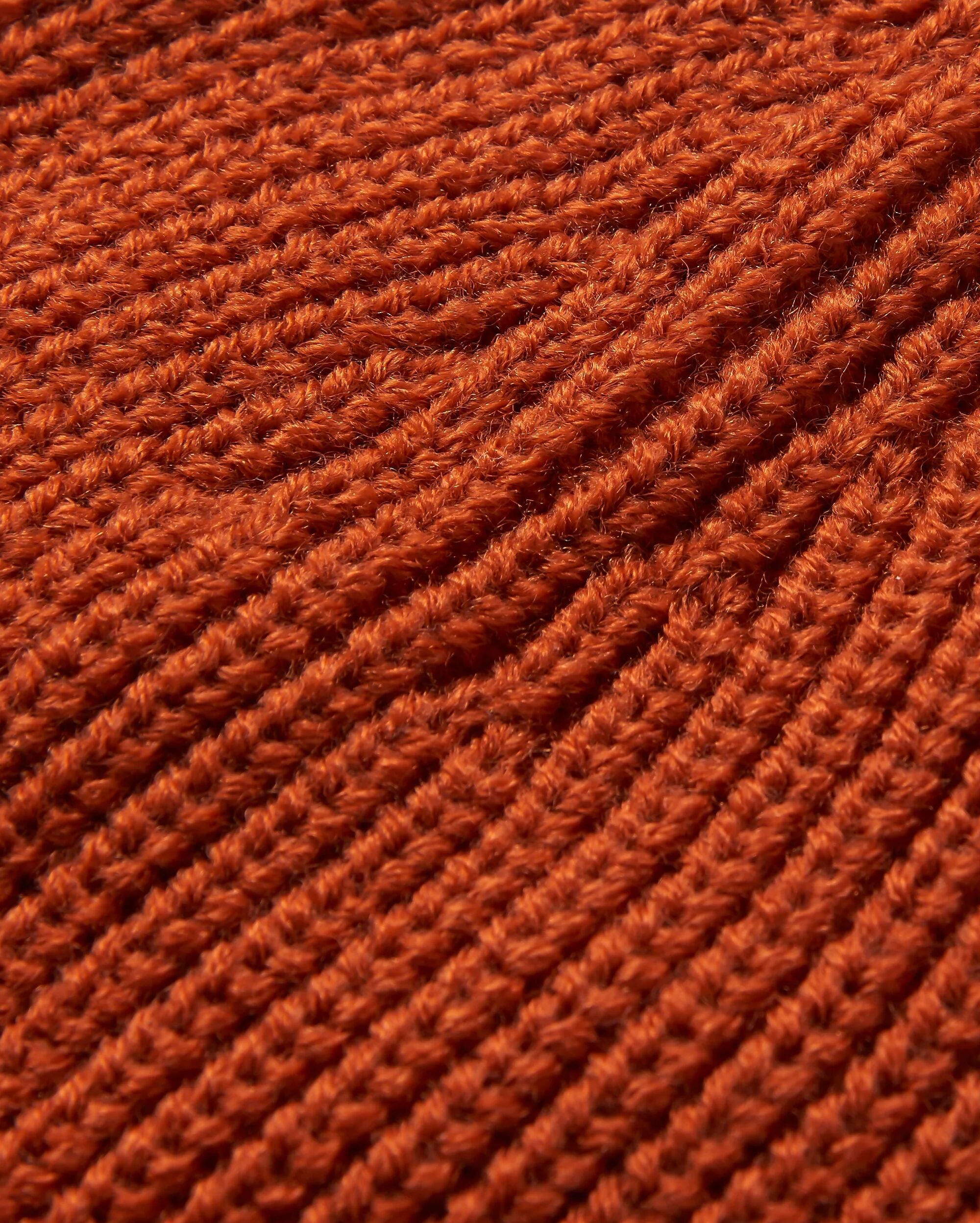 Compass Recycled Beanie - Rust - Flatlay