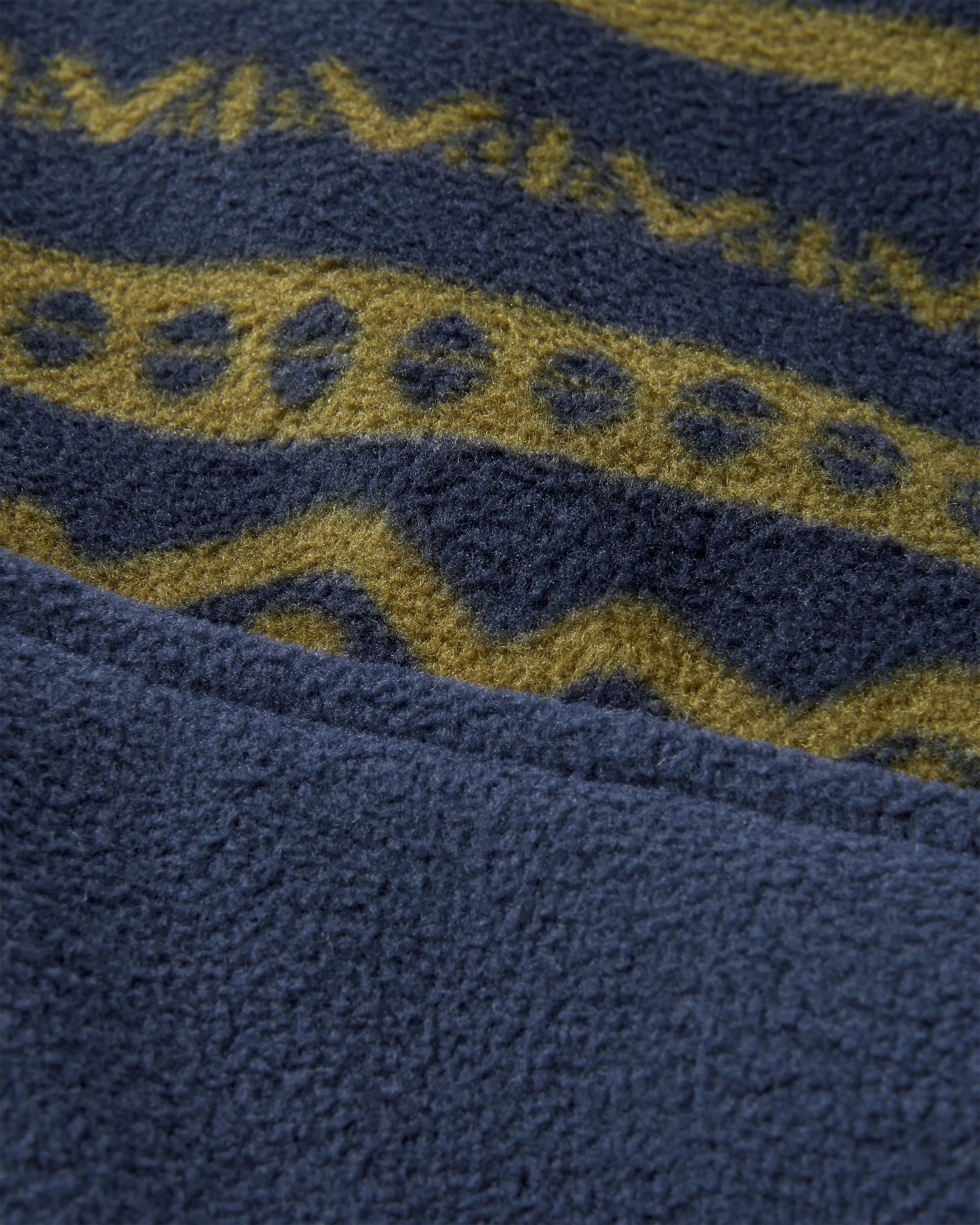 Set Off Recycled Polar 1/4 Zip Fleece - Mountain Geo Khaki/Rich Navy - Flatlay