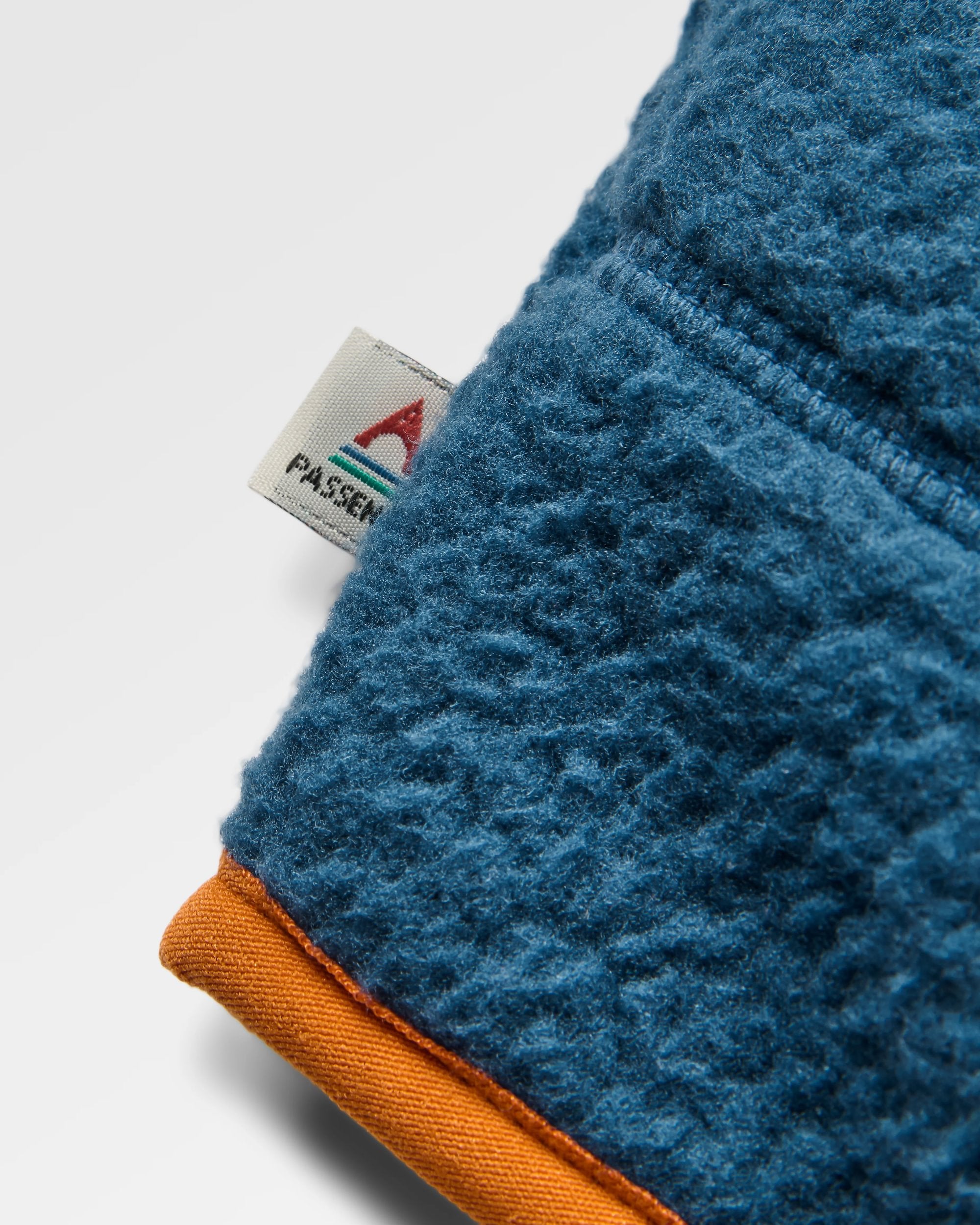 Maine 1/2 Zip Recycled Sherpa Fleece - Stormy Blue/Dark Denim - Flatlay