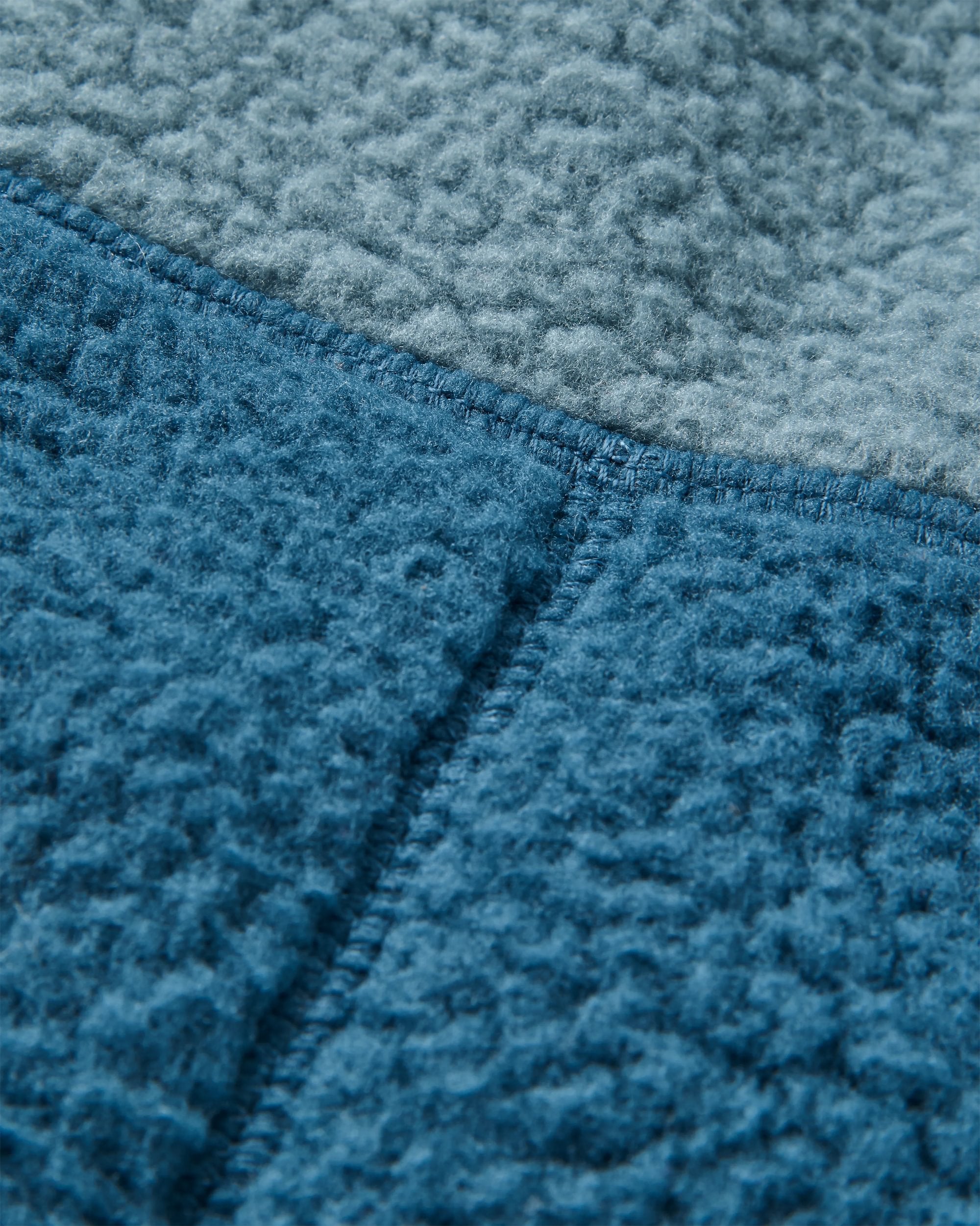 Maine 1/2 Zip Recycled Sherpa Fleece - Stormy Blue/Dark Denim - Flatlay