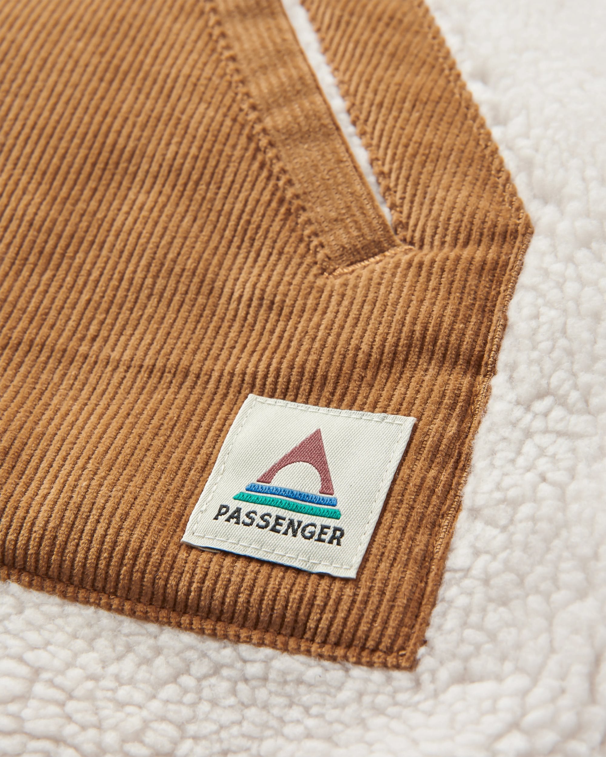 Clover Recycled Cotton-Lined Sherpa Fleece - Vintage White - Flatlay