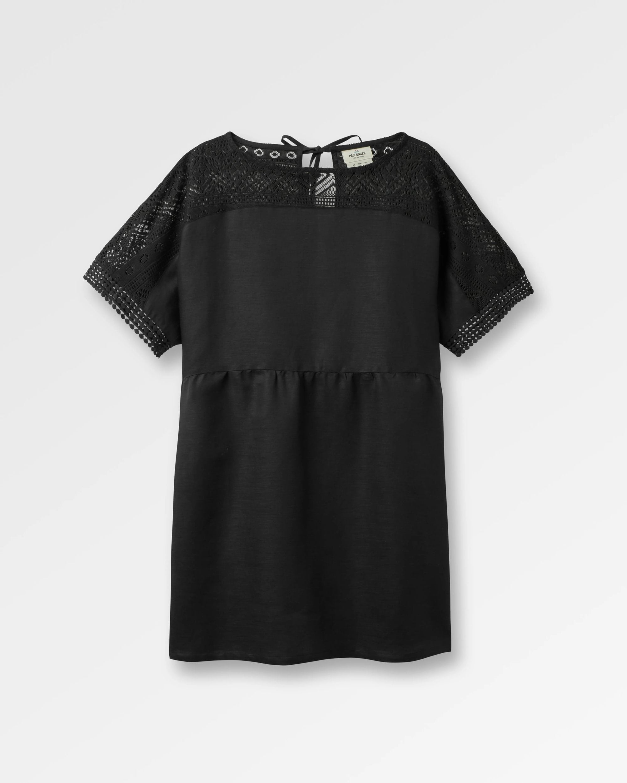 Sono Linen Beach Dress - Black - Flatlay