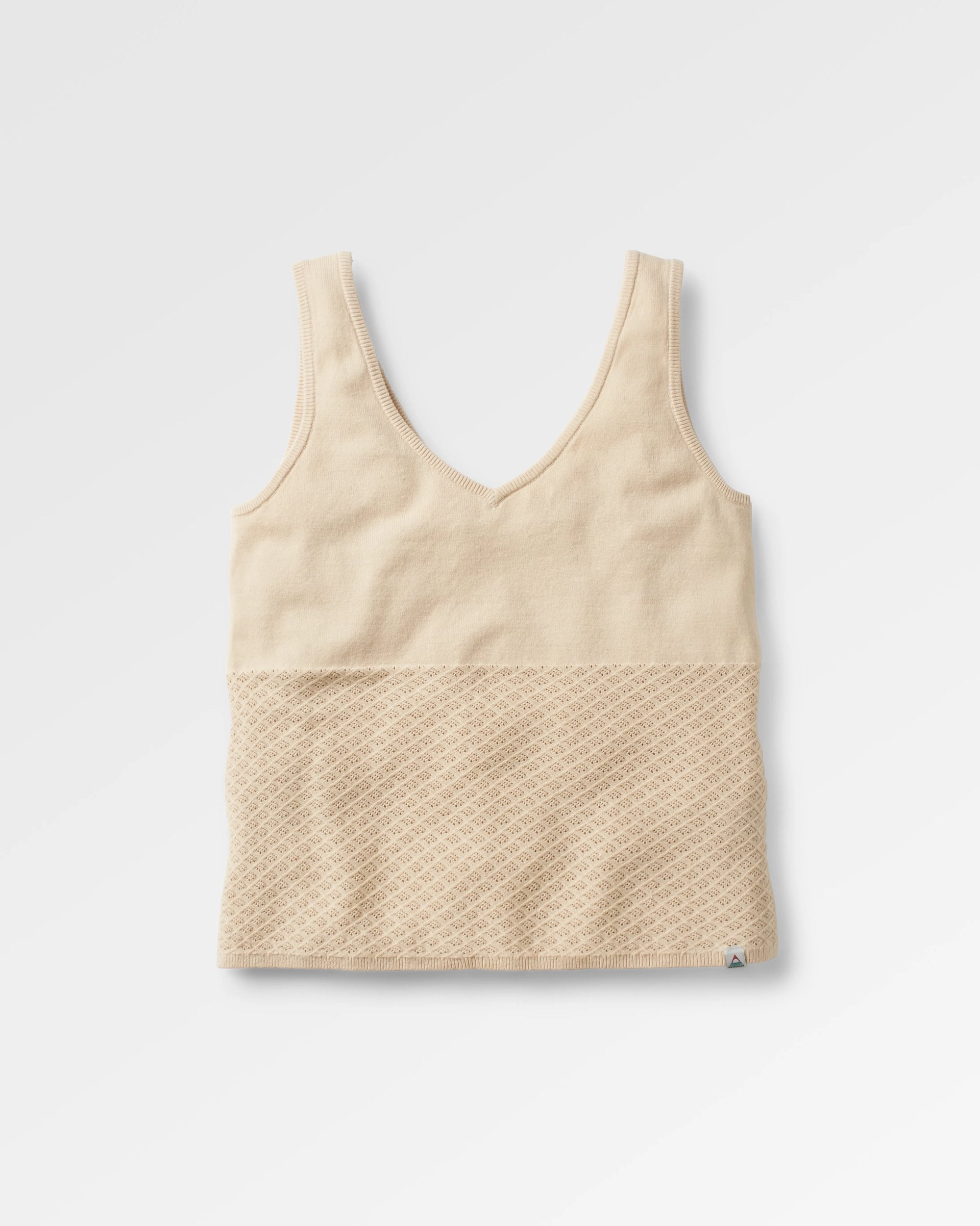 Migrate Organic Knitted Vest - Oat - Flatlay