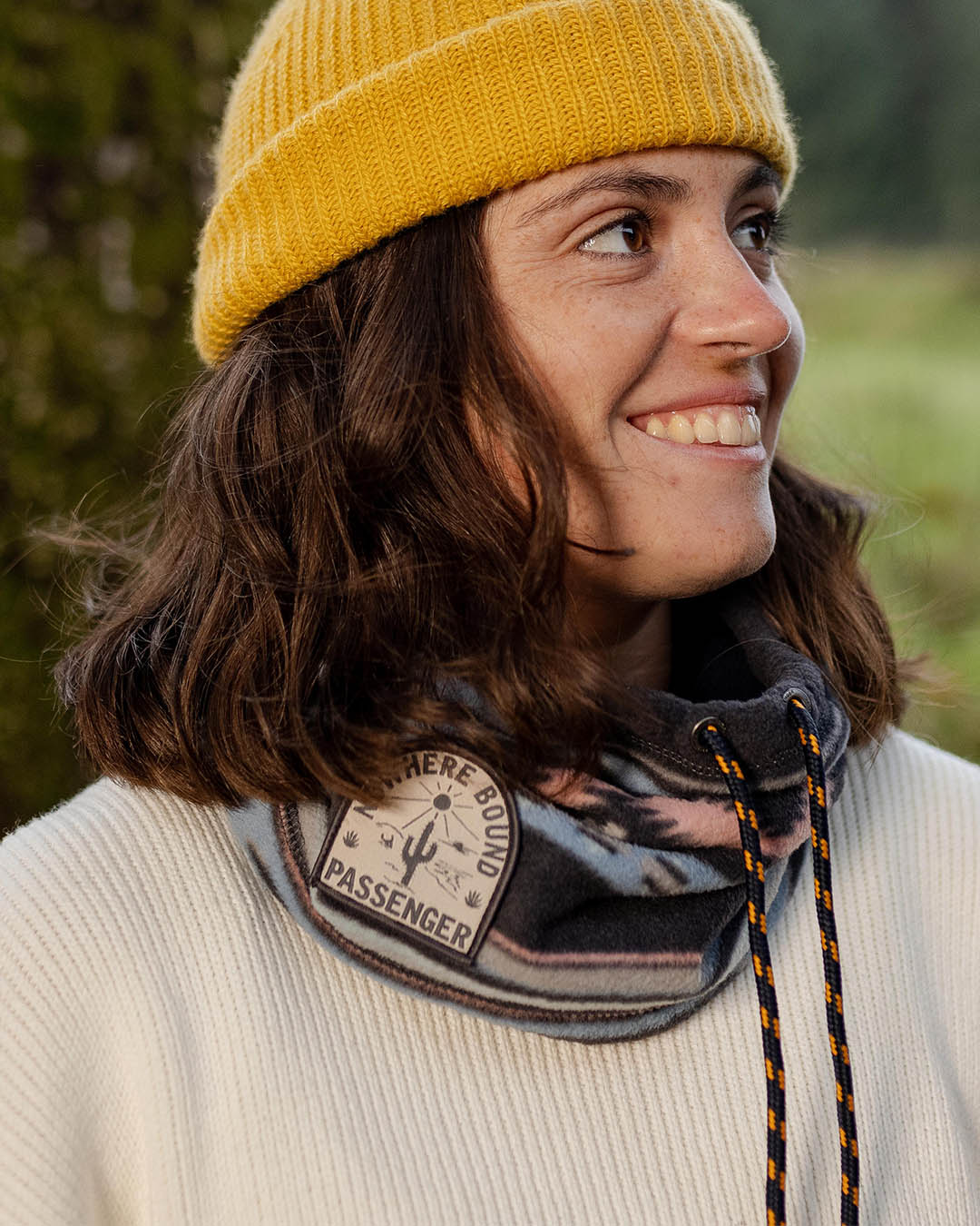 Tor Recycled Polar Womens-Fleece Snood - Deep Navy Vintage Geo