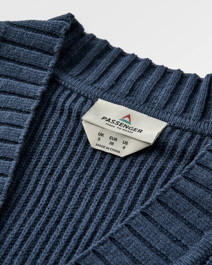 Campus Patch Cardigan - Rich Navy - Flatlay