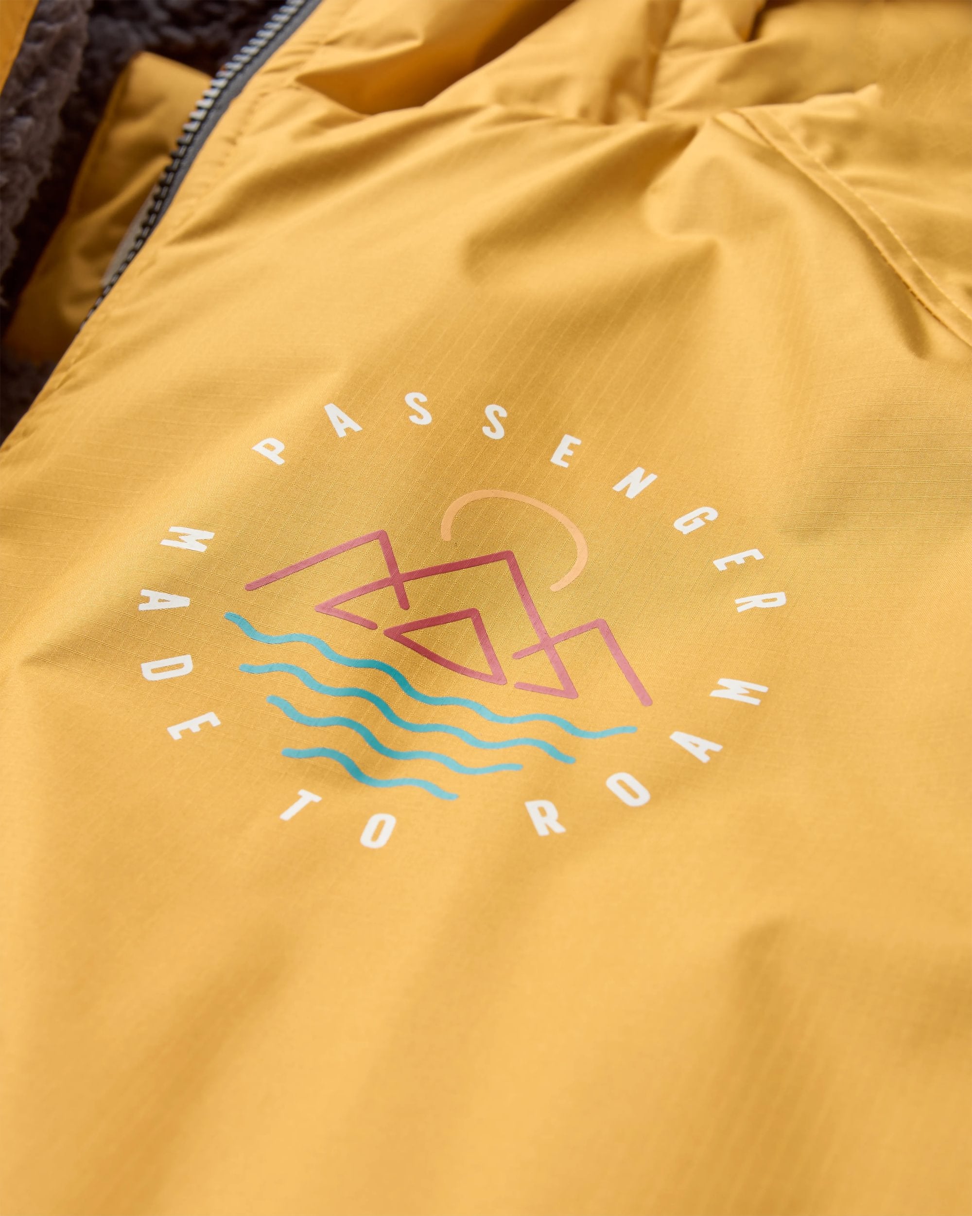 Escapism Recycled Sherpa Lined Changing Robe - Spruce Yellow - Flatlay