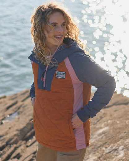 Ocean Recycled Insulated Jacket - Dark Denim/Sunset Orange - Lifestyle