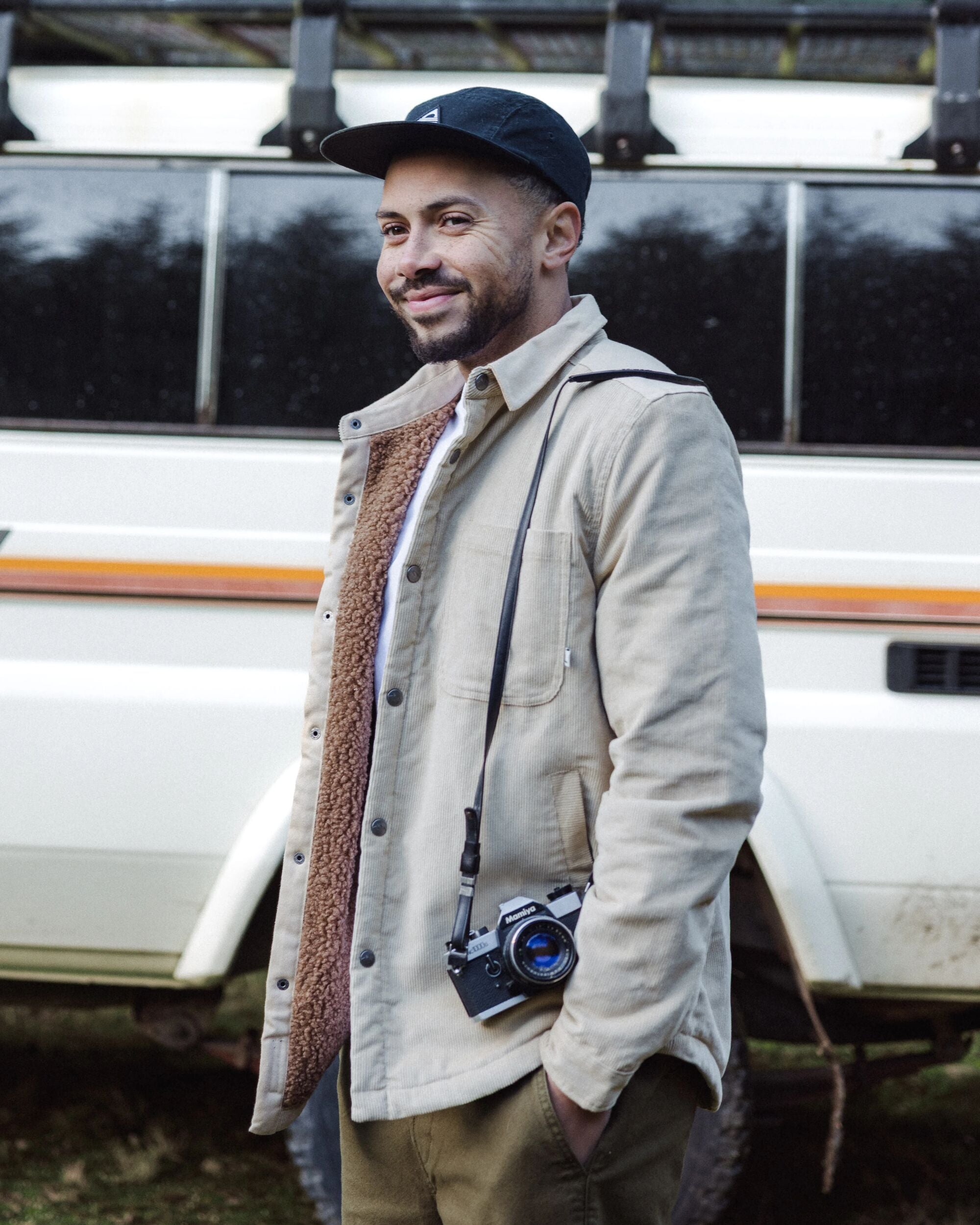 Kodiak Sherpa Lined Cord Overshirt - Stone - Lifestyle