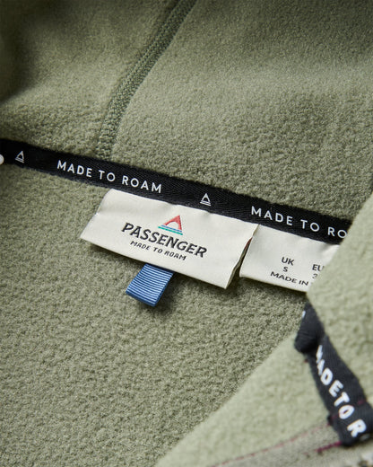 Sierrascape Women's Recycled Polartec® Fleece Hoodie - Fig/Dusty Olive  - Flatlay
