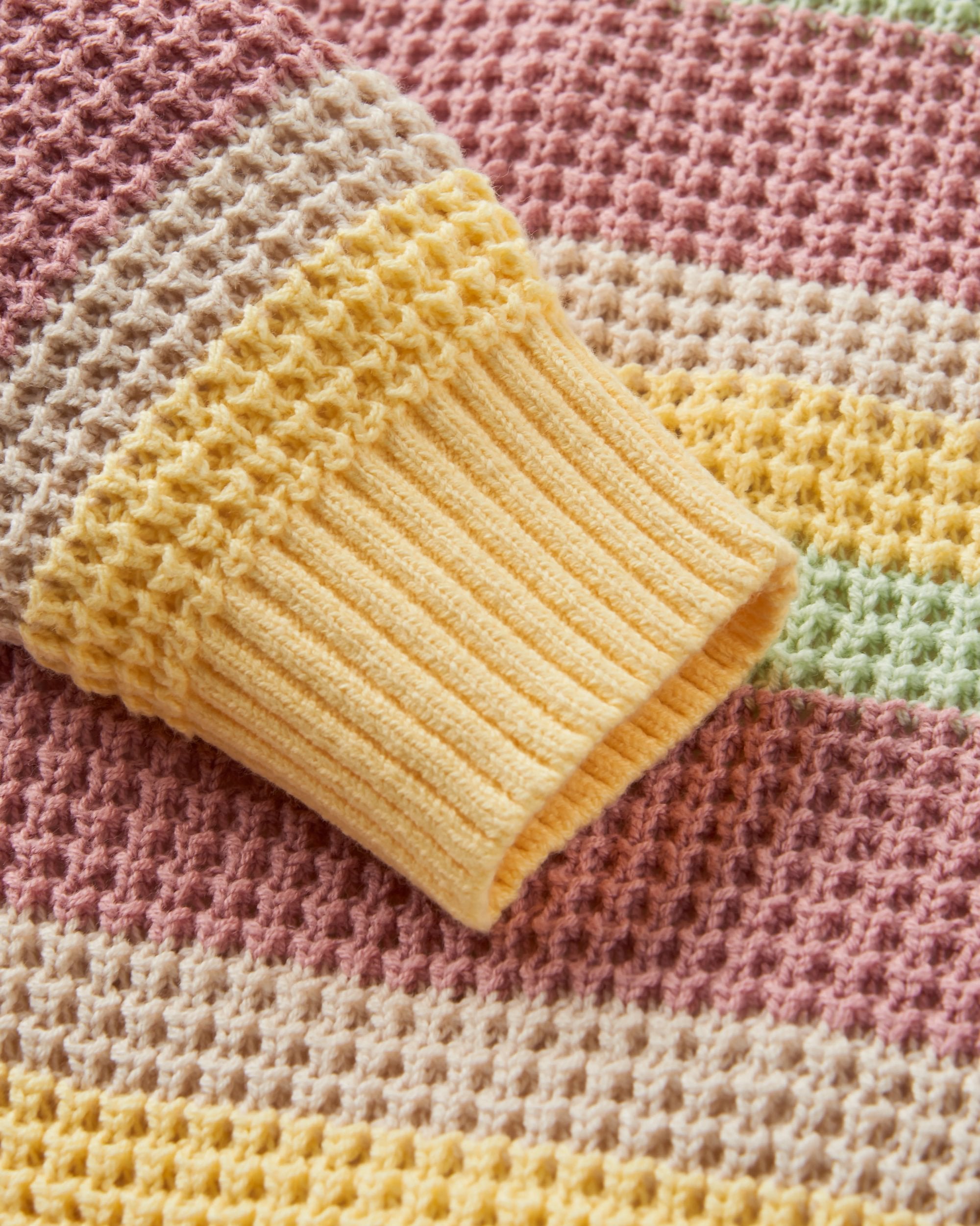 Reflection Stripey Jumper - Pink Haze Multi Stripe - Flatlay