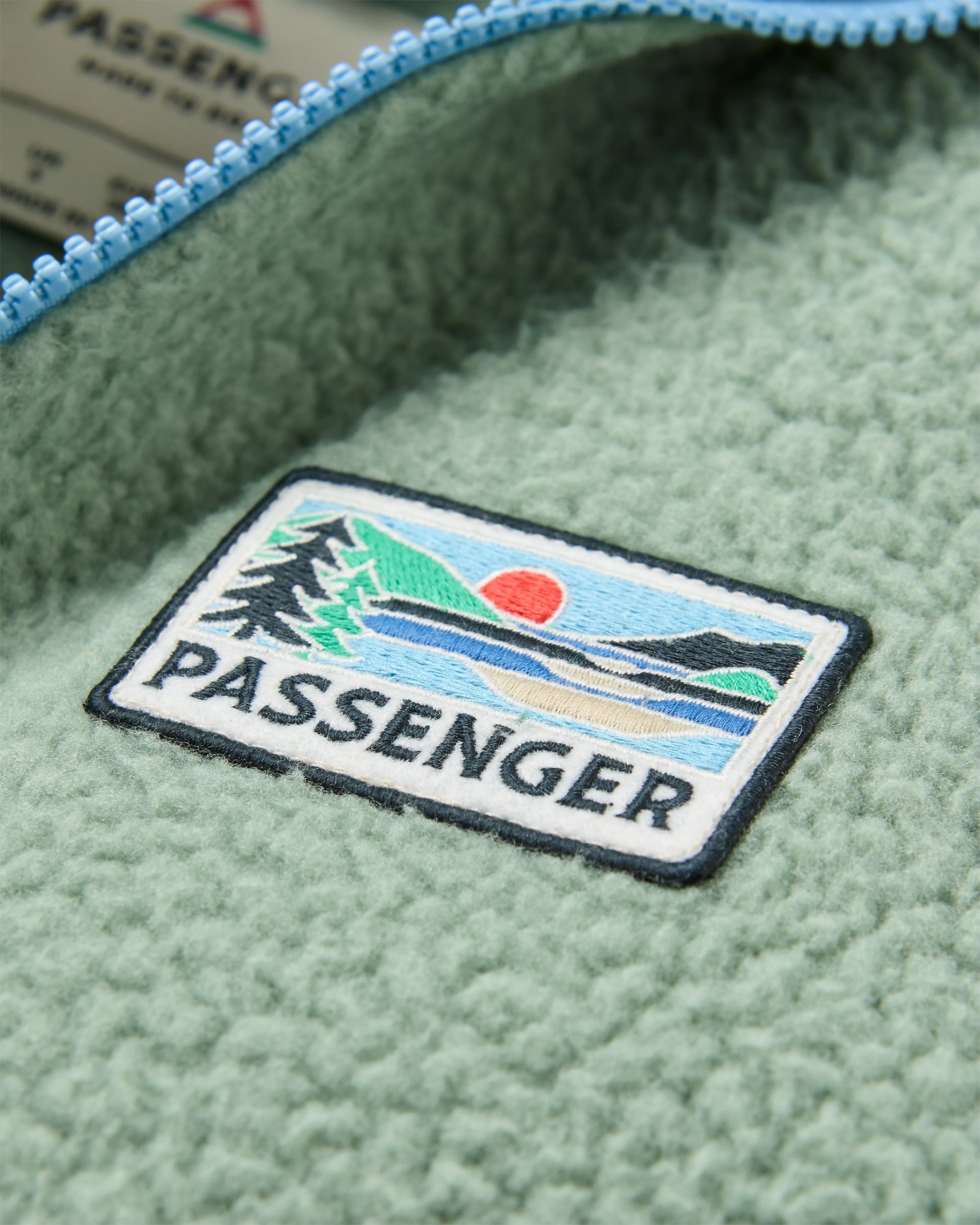 North Coast Full Zip Recycled Sherpa Fleece - Pistachio - Flatlay