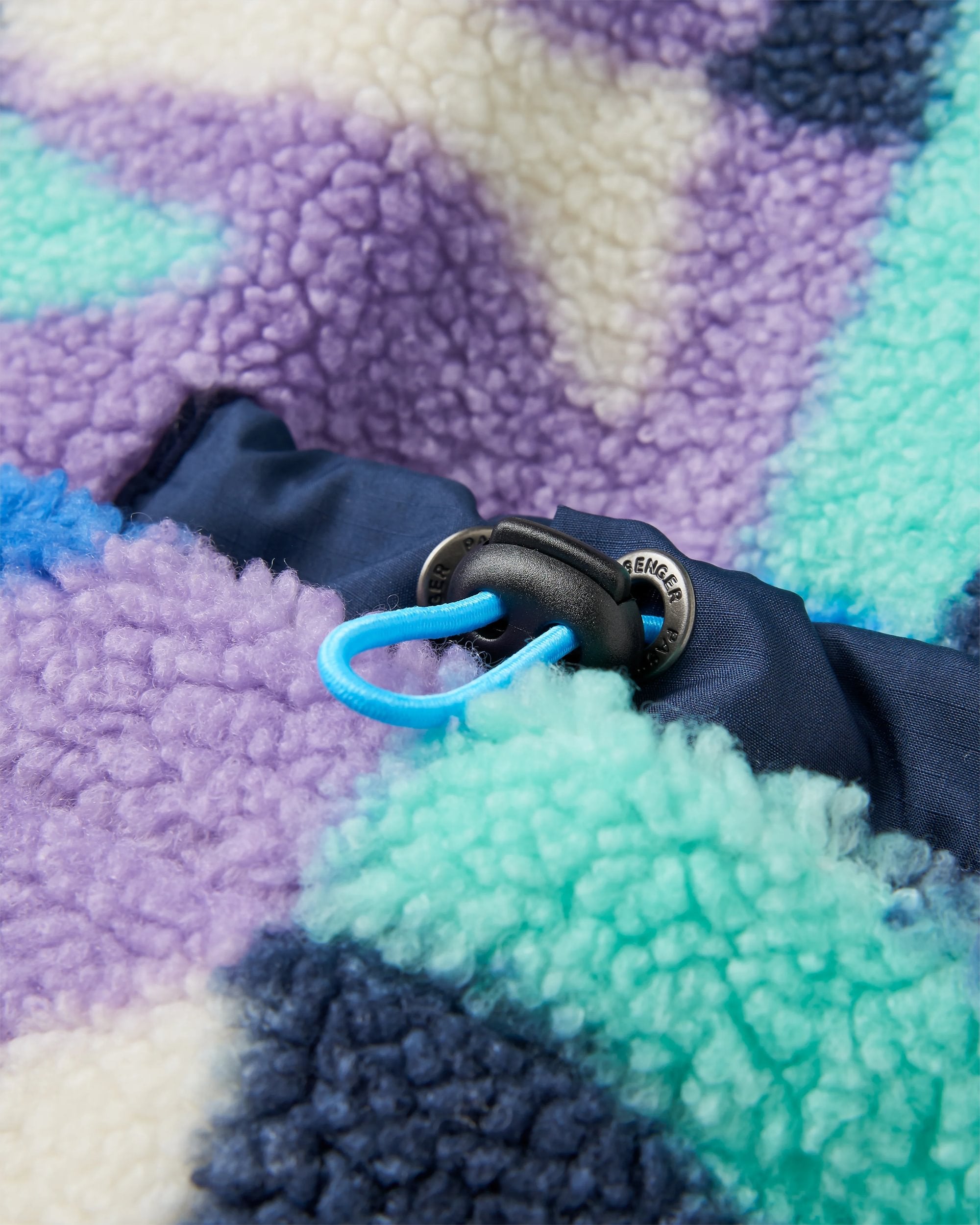 Lucia Recycled Sherpa Fleece - Mountain Foliage Purple - Flatlay