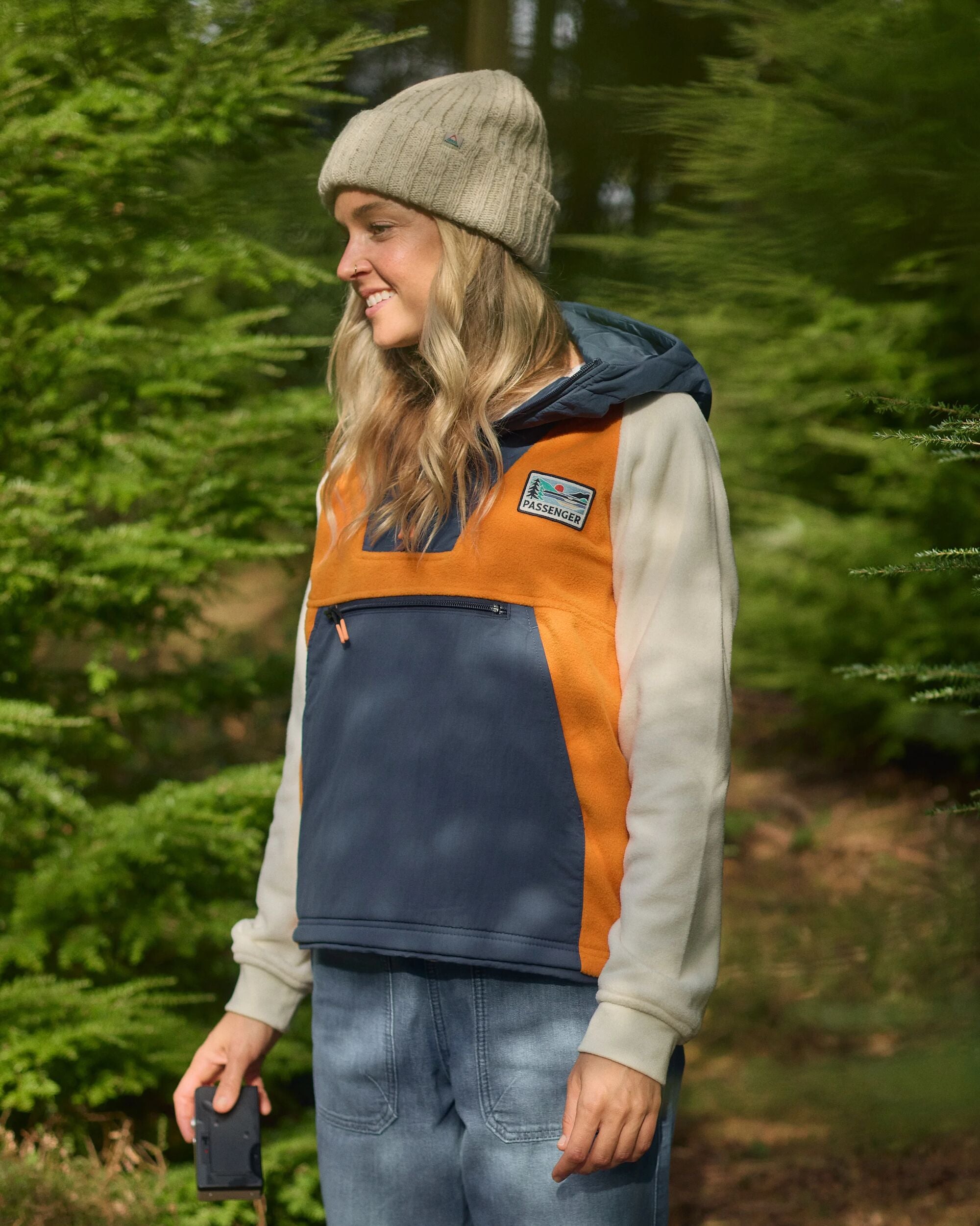 Alexander Recycled Hooded Polar Fleece - Sunrise Orange - Lifestyle