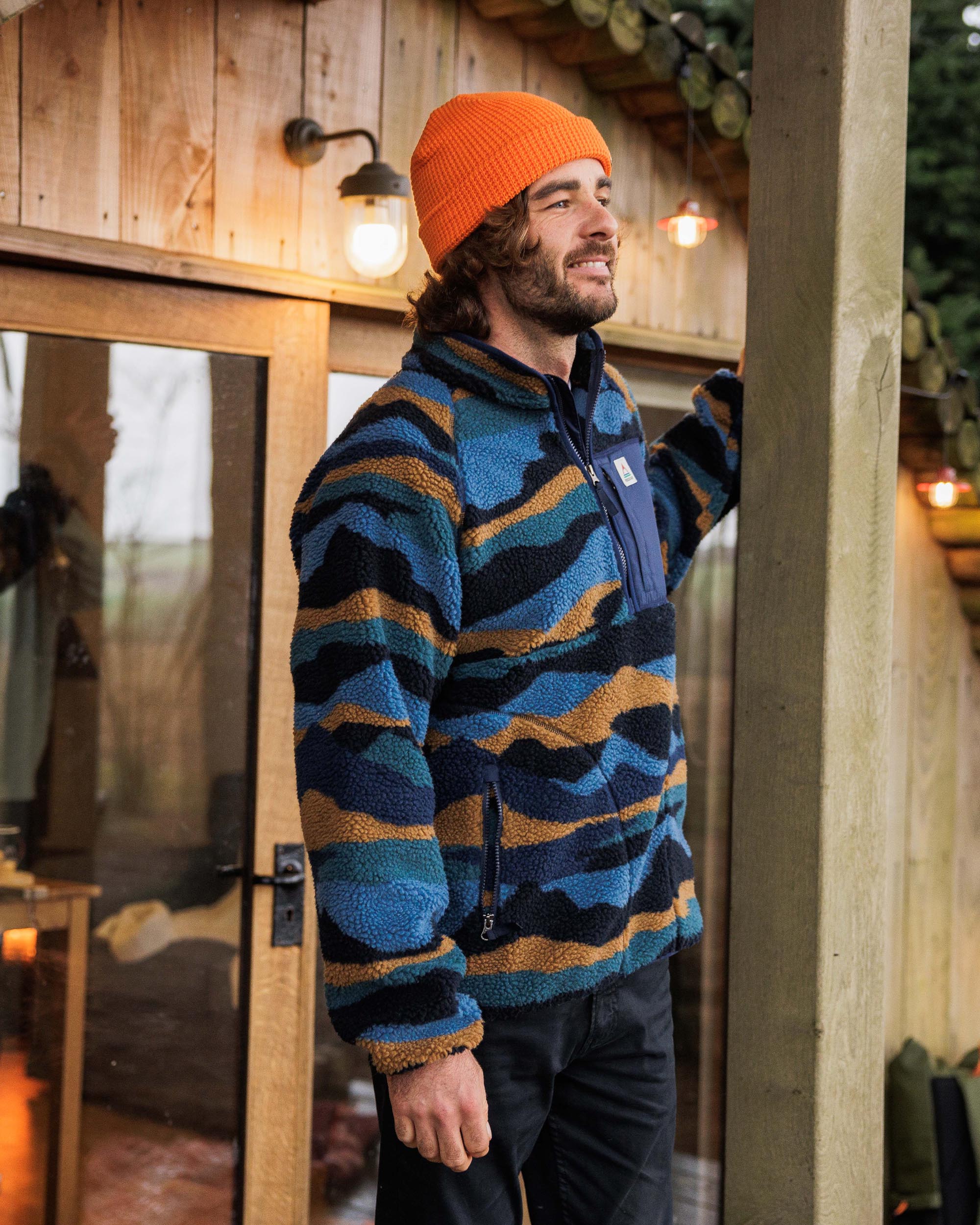 Offroad Recycled Sherpa 1/2 Zip Fleece - Scenic Navy - Lifestyle