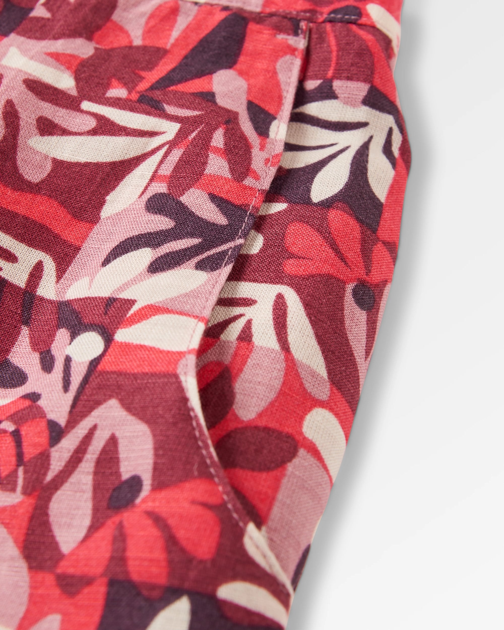 Someday Linen Trouser - Mountain Foliage Cranberry - Flatlay