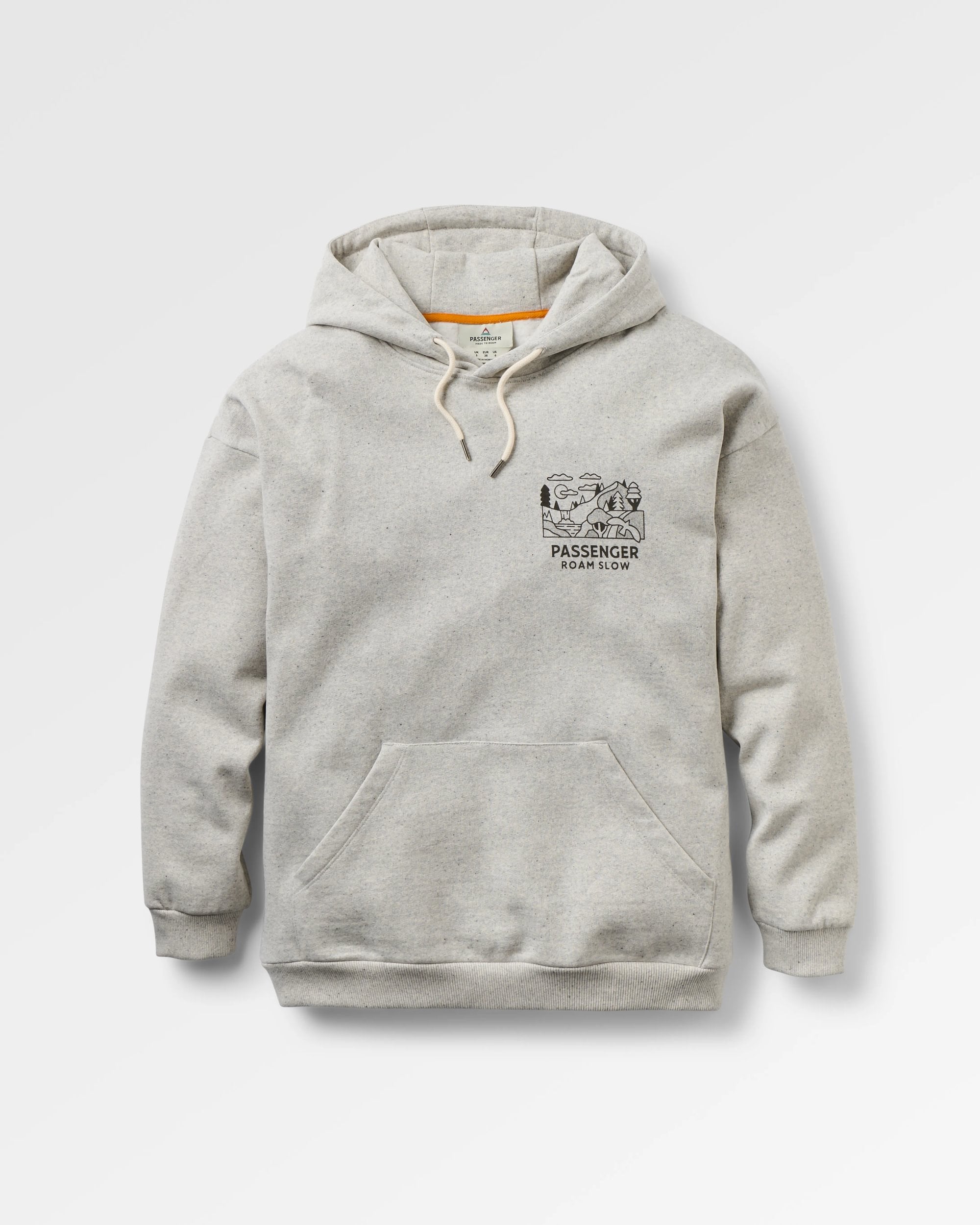 Roam Slow Women's Recycled Cotton Hoodie - Light Grey Marl - Flatlay