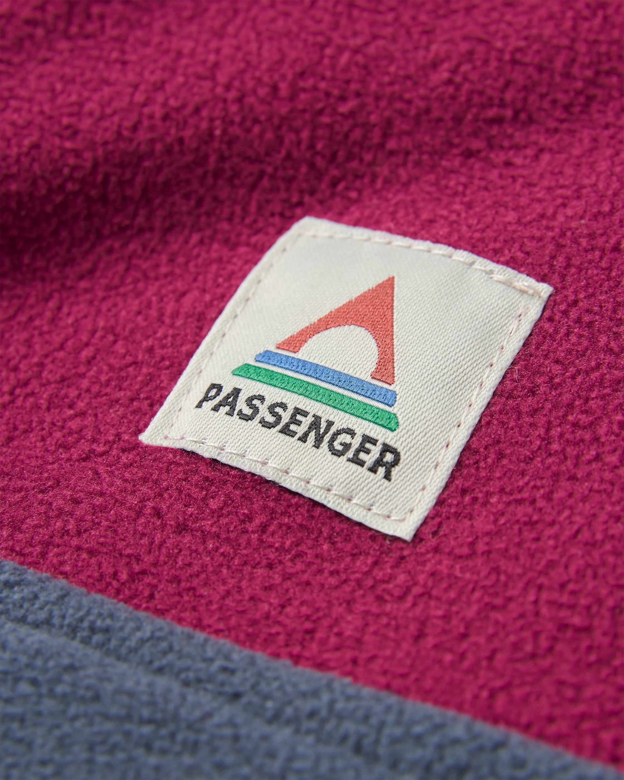 Set Off Recycled Polar 1/4 Zip Fleece - Warm Berry/Charcoal  - Flatlay