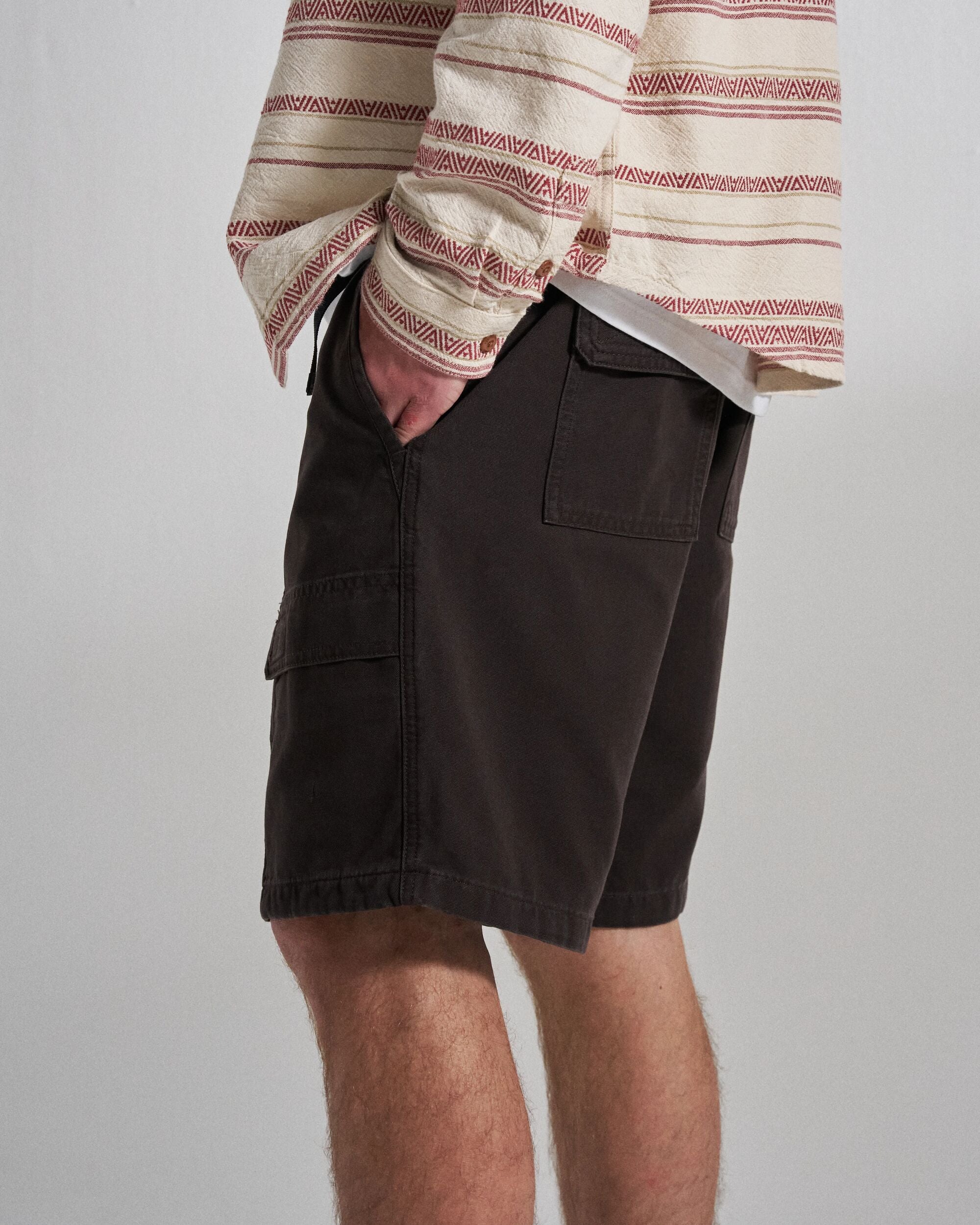Apex Cargo Cotton Short - Espresso - Studio Model