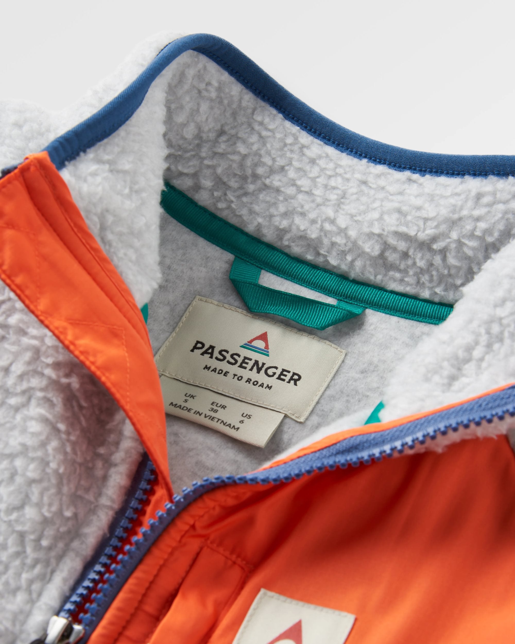 Home Recycled Sherpa Fleece - Grey Marl/Dark Denim - Flatlay