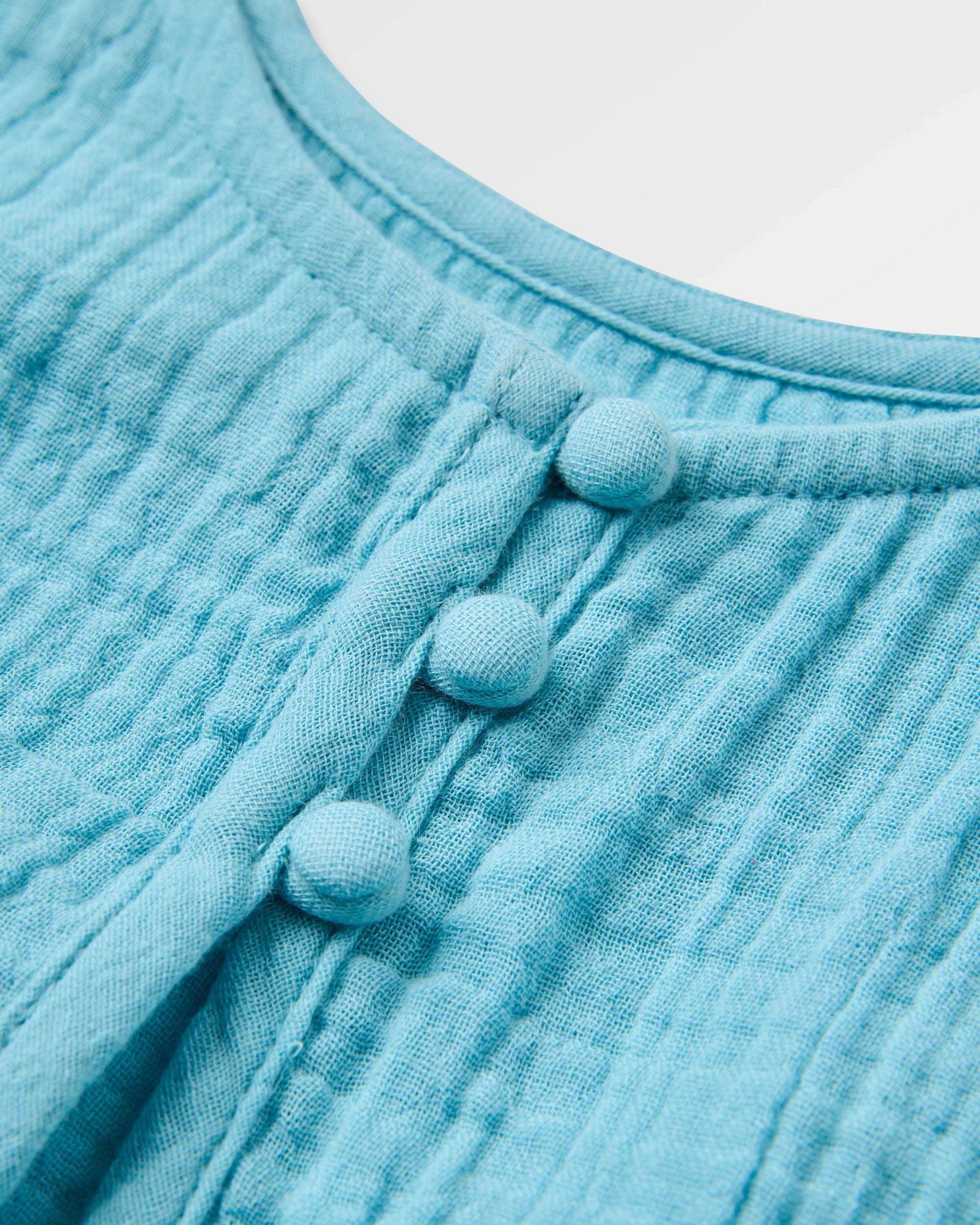 Waveney Top - Retro Blue  - Flatlay