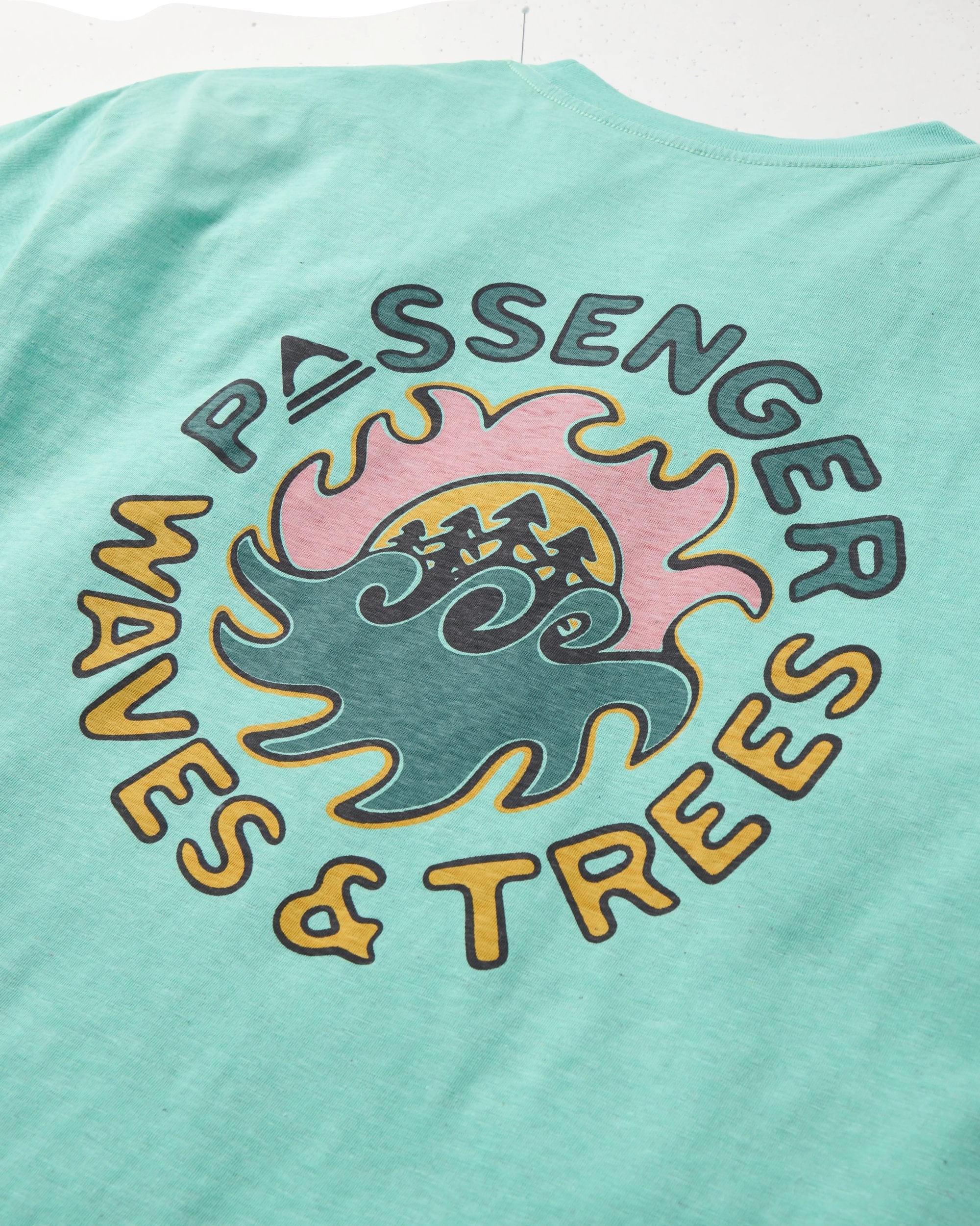 Dune Men's Recycled Cotton T-Shirt - Aqua Marl - Flatlay