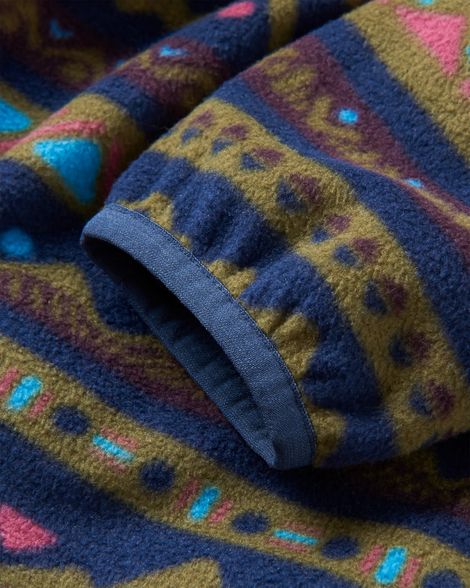 Adrift Recycled Polar Fleece - Mountain Geo Multi - Flatlay