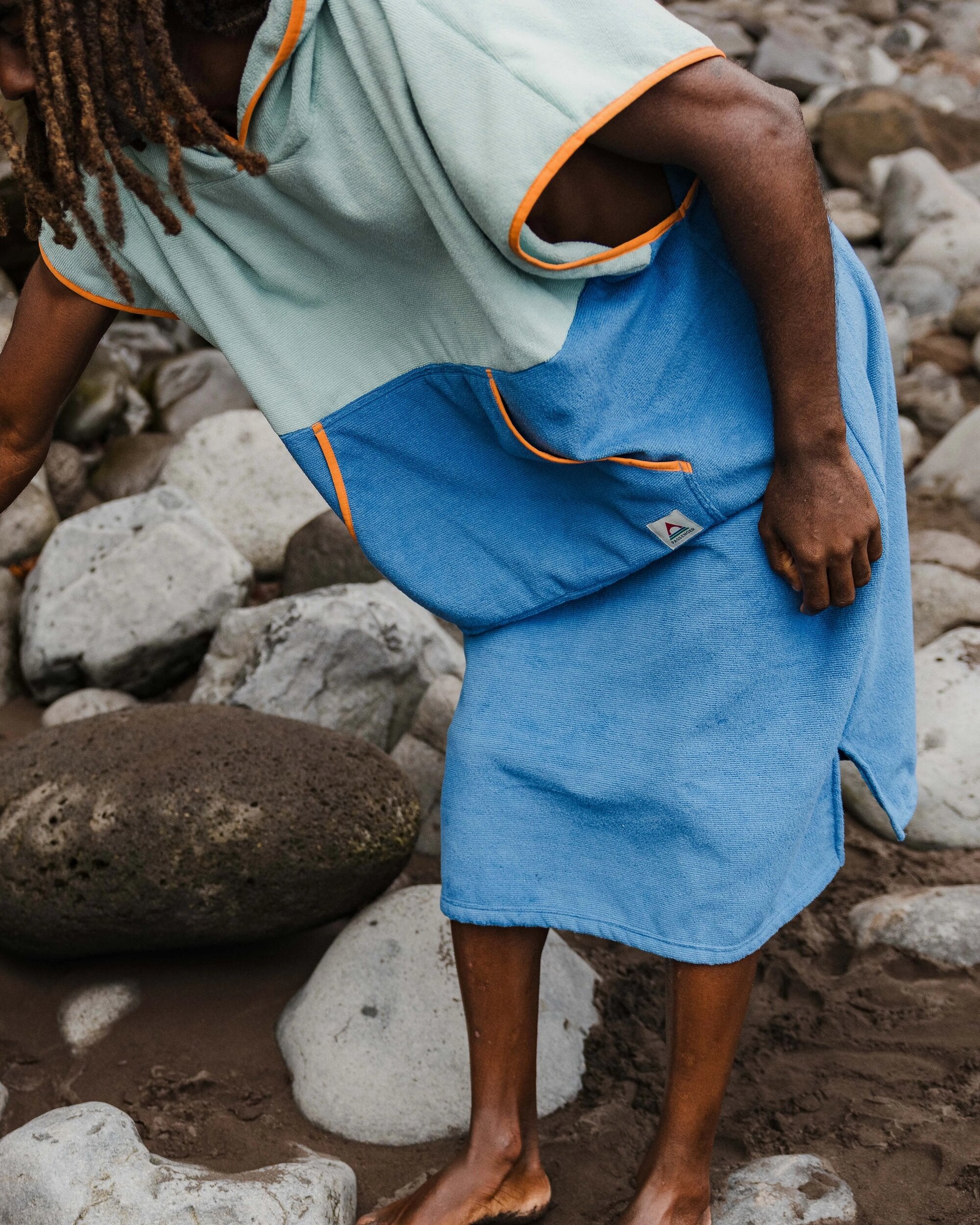 Tulum Recycled Towel Poncho - Surf Spray/ Moonlight Blue - Lifestyle - Male