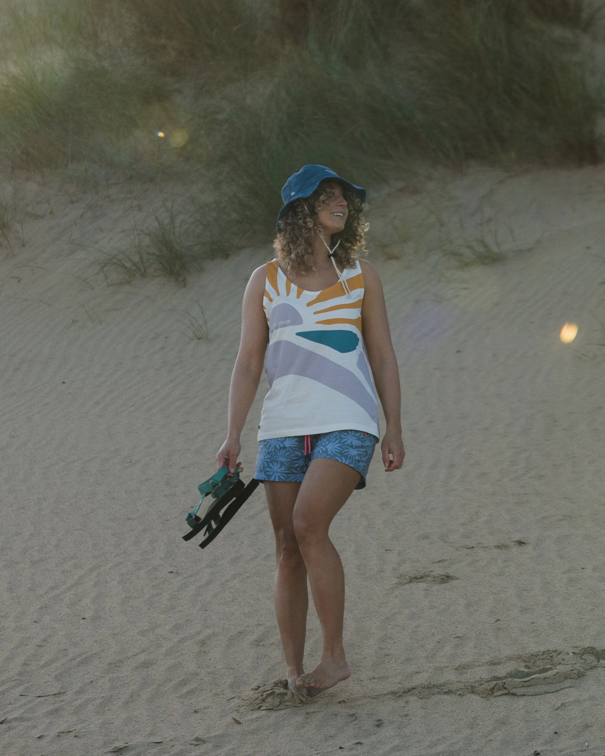 Sunsets Organic Cotton Vest - Marshmallow - Lifestyle