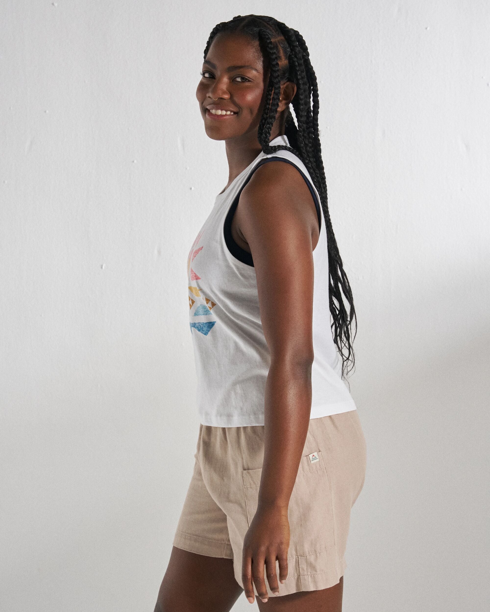 Sunray Vest - White - Studio Model