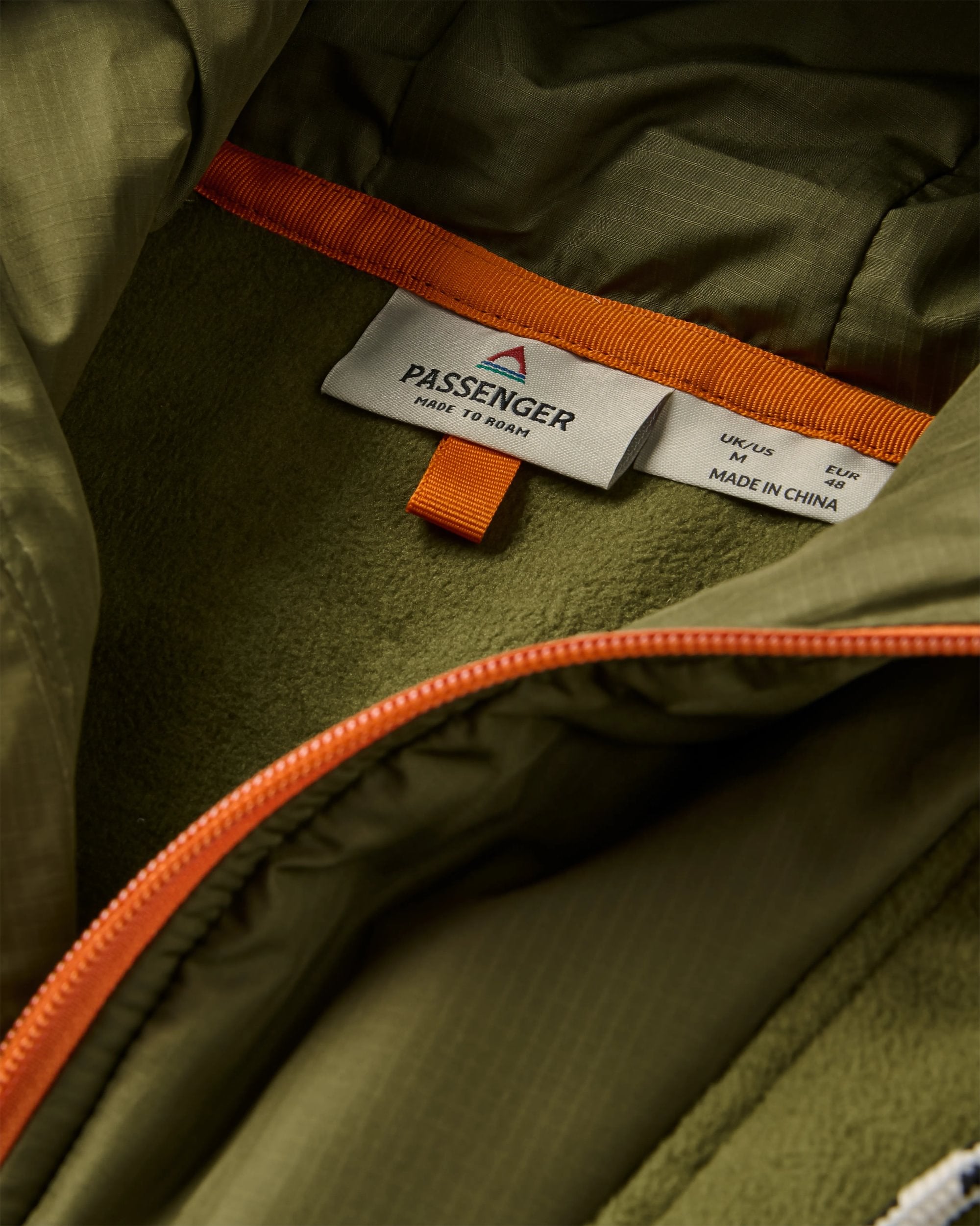 Woodland Hooded 1/2 Zip Recycled Polar Fleece - True Black/ Khaki - Flatlay