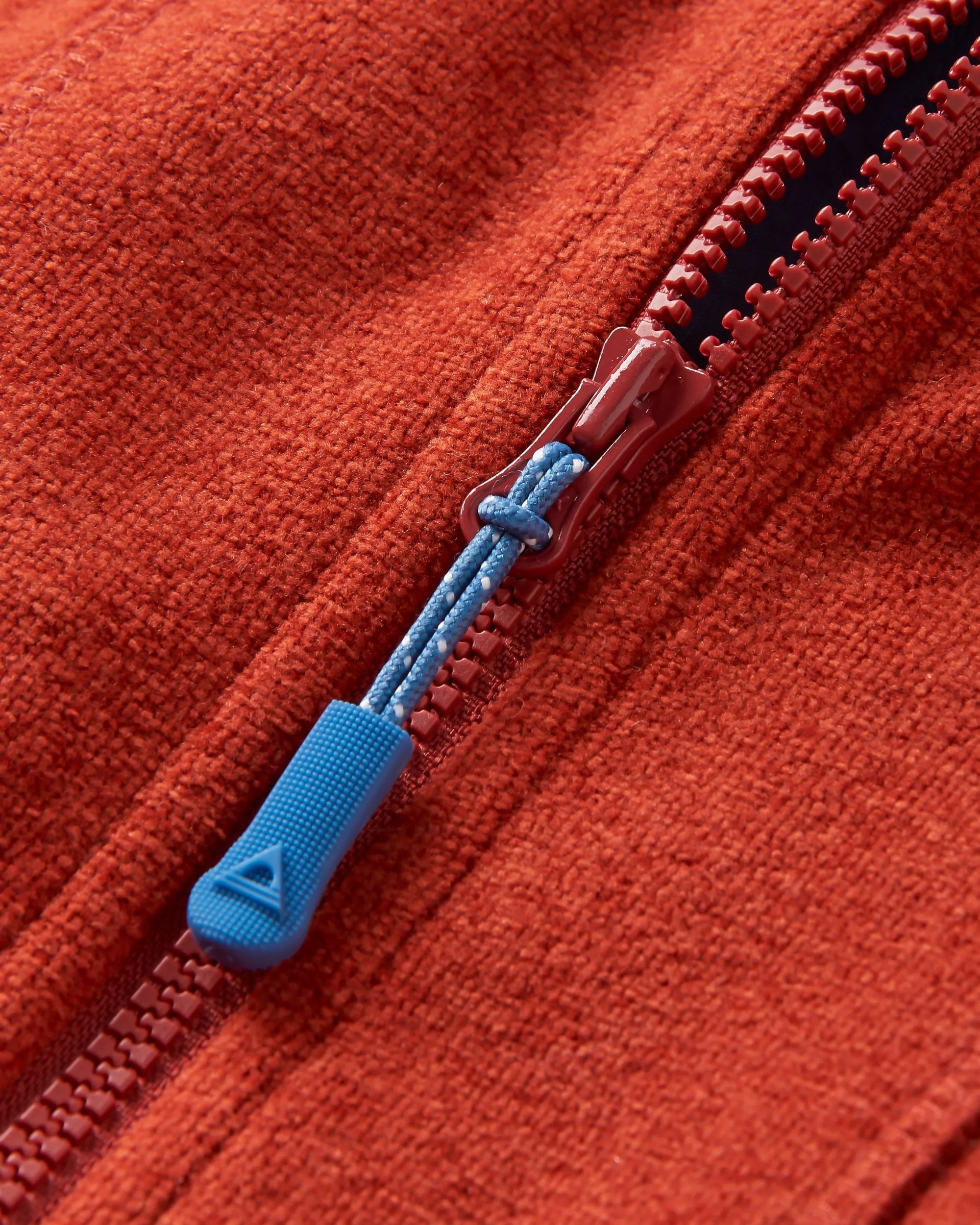 Pinegrove Recycled Polartec® Fleece Hoodie - Red Ochre - Flatlay