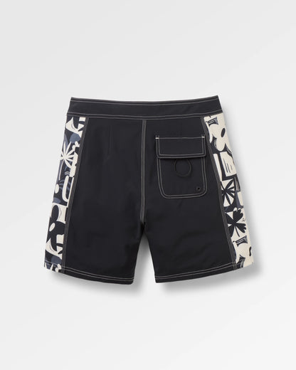 Rialto 16" Boardshort - Black - Flatlay
