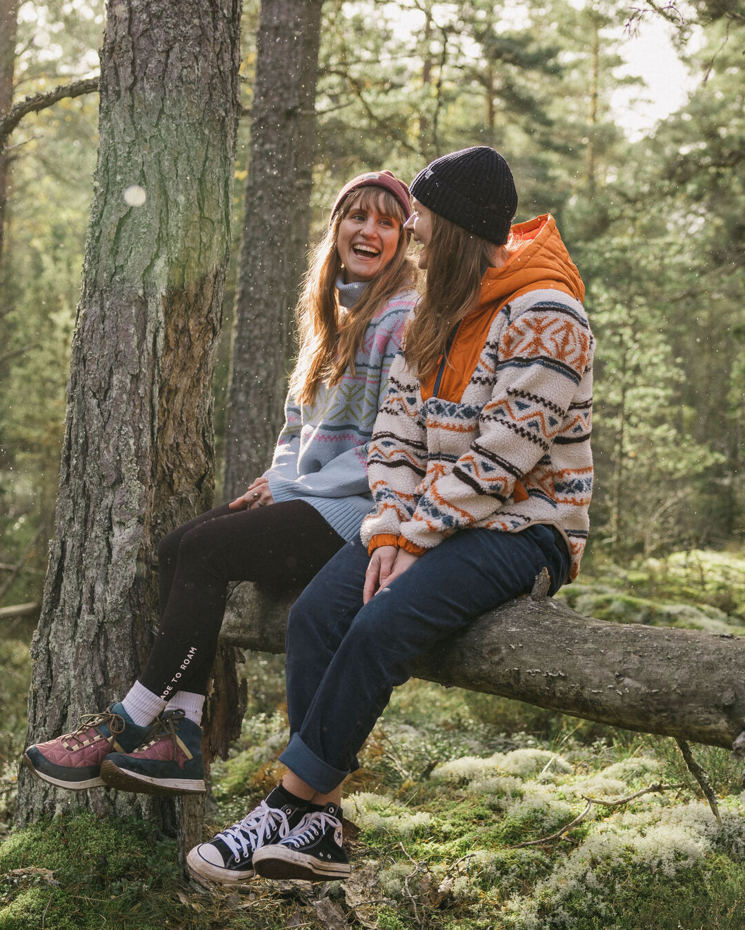 Beaumont Recycled Sherpa Hooded Fleece - Homespun Stripe Sunrise Orange - Lifestyle