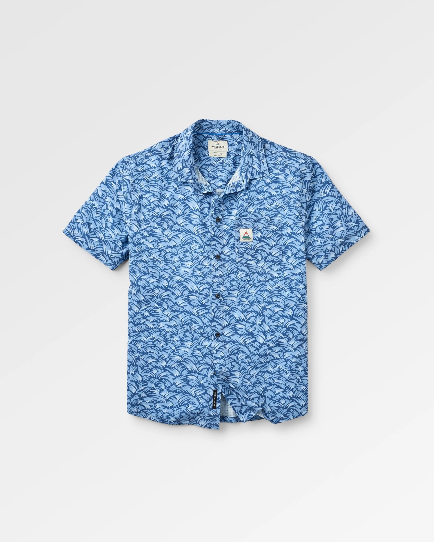 365 Recycled Active Shirt - Waves Dark Denim - Flatlay