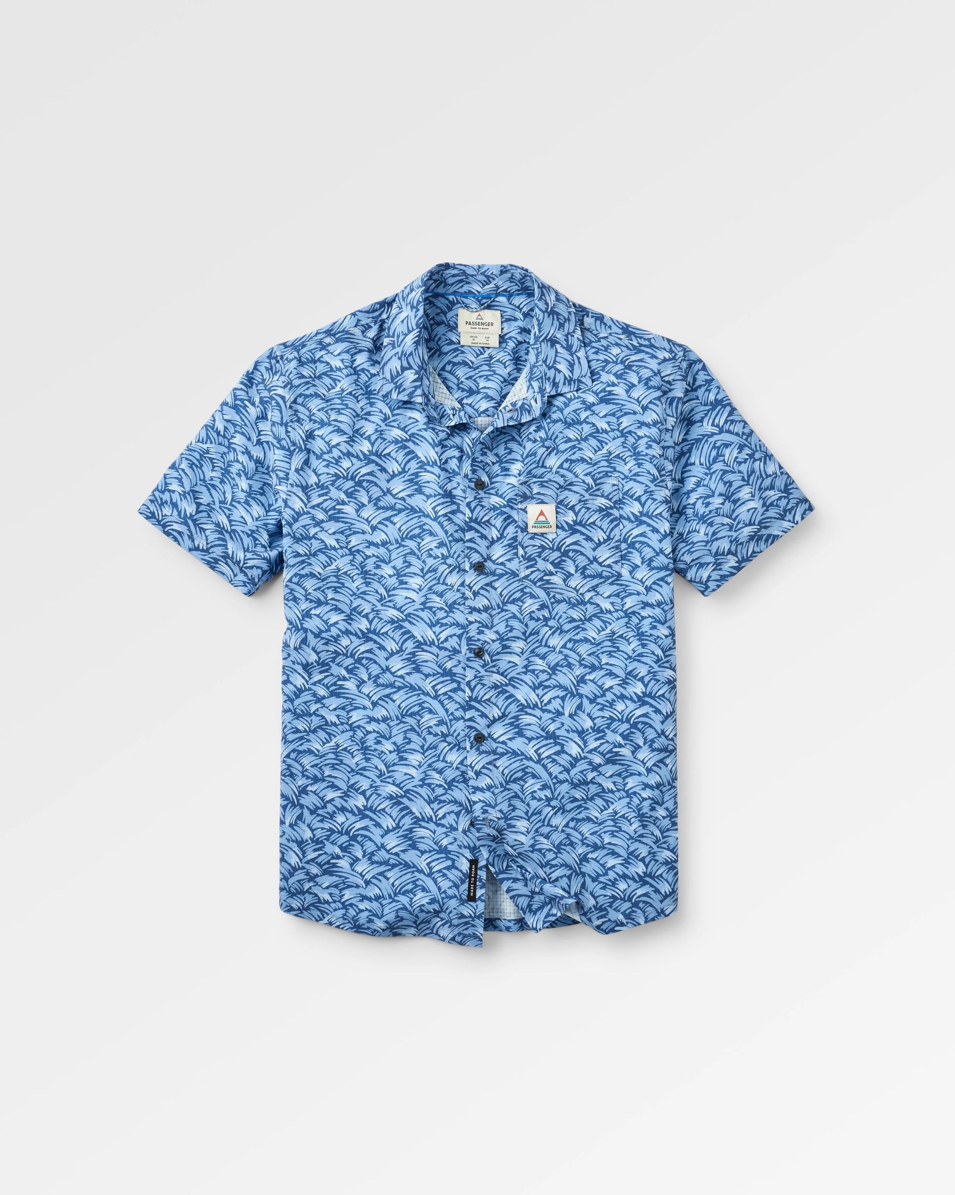 365 Recycled Active Shirt - Waves Dark Denim - Flatlay