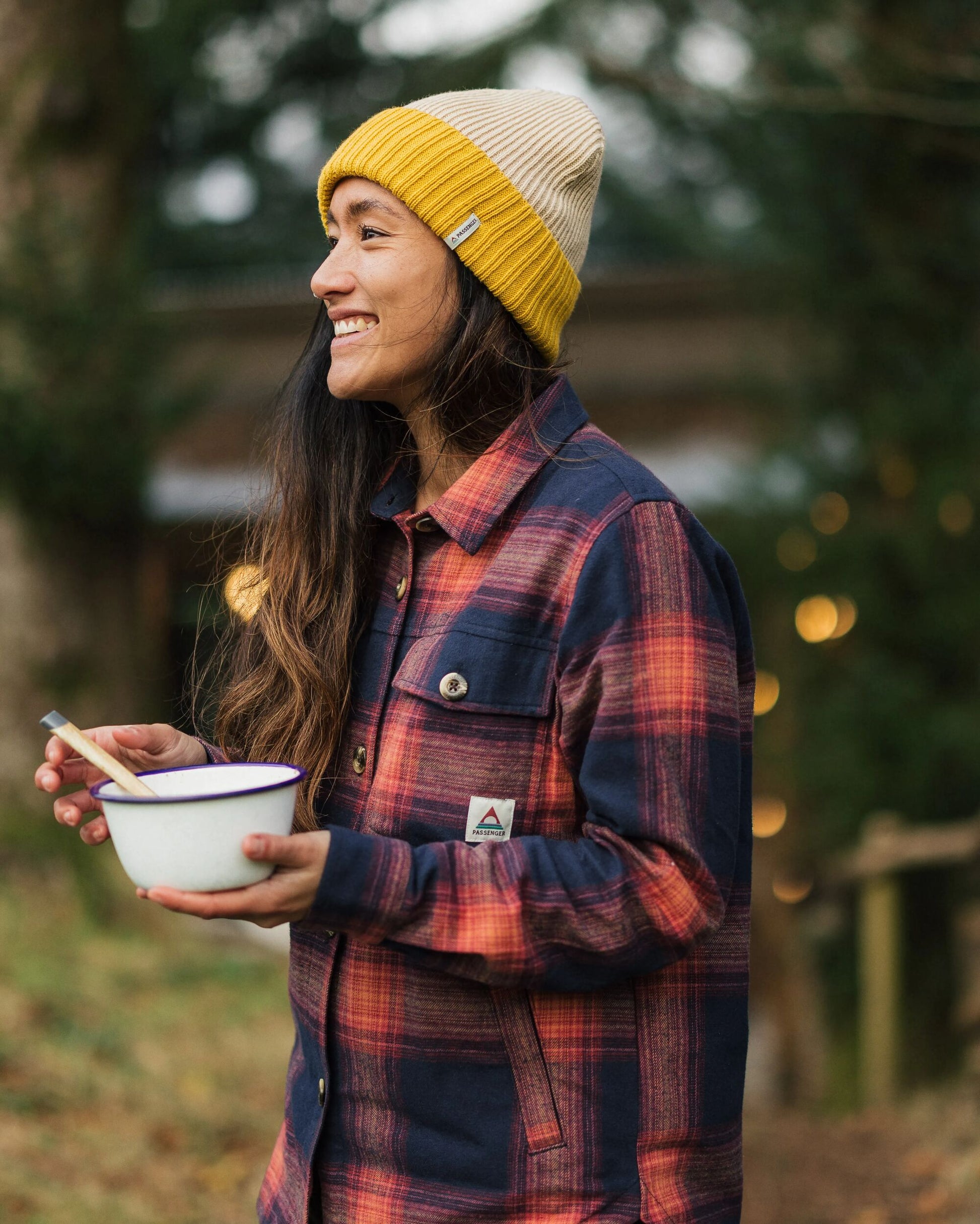 Stella Organic Cotton LS Shirt - Rich Navy/ Red Ochre Check